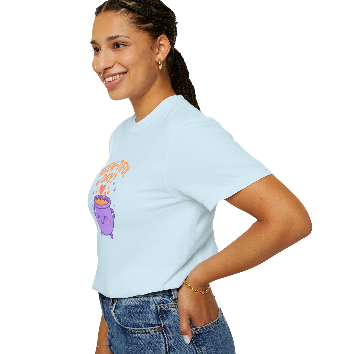 Brew-tiful Day T-Shirt, Cute Coffee Tee, Unisex Gift, Fun Humor Shirt, Coffee Lover Apparel, Casual Everyday Wear