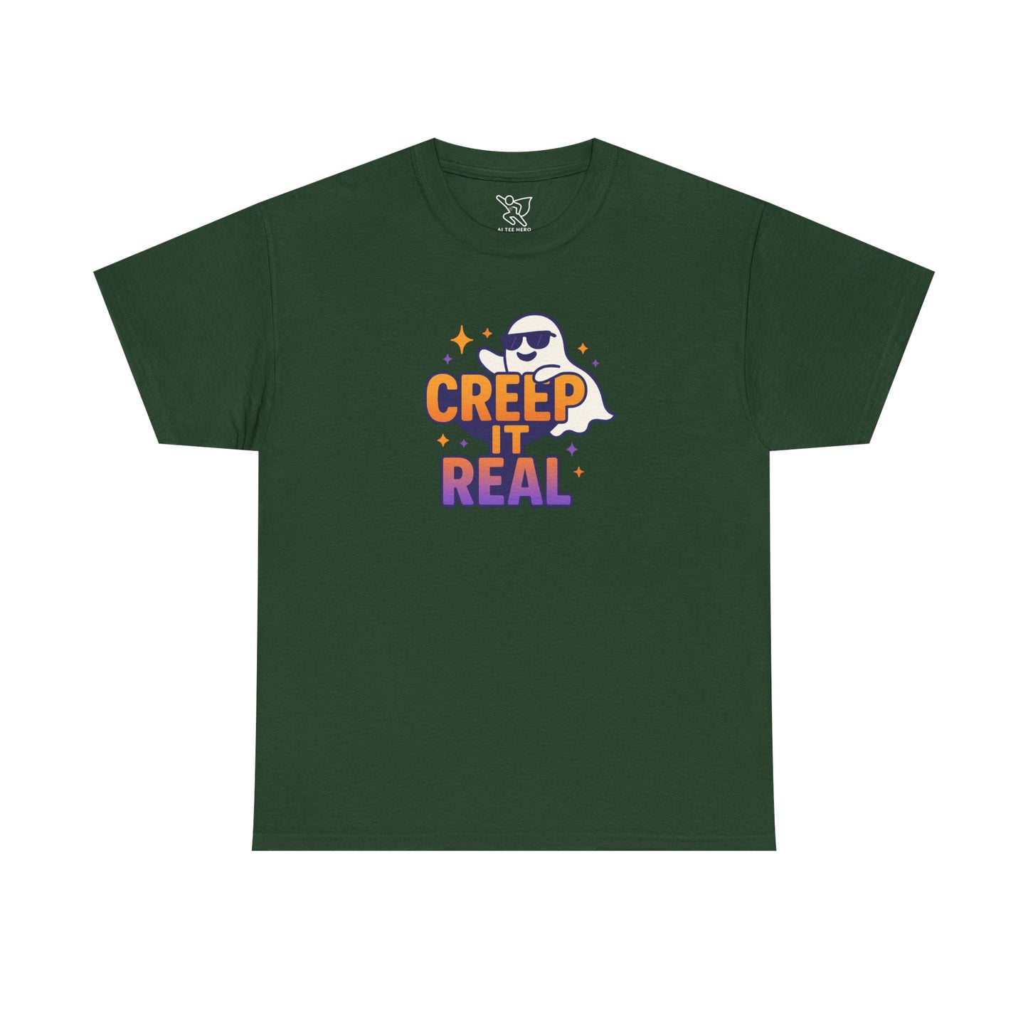 "Creep It Real" Halloween Humor Unisex Graphic Shirt, Ghost Lover Gift, Spooky Season Apparel, Funny Halloween T-Shirt