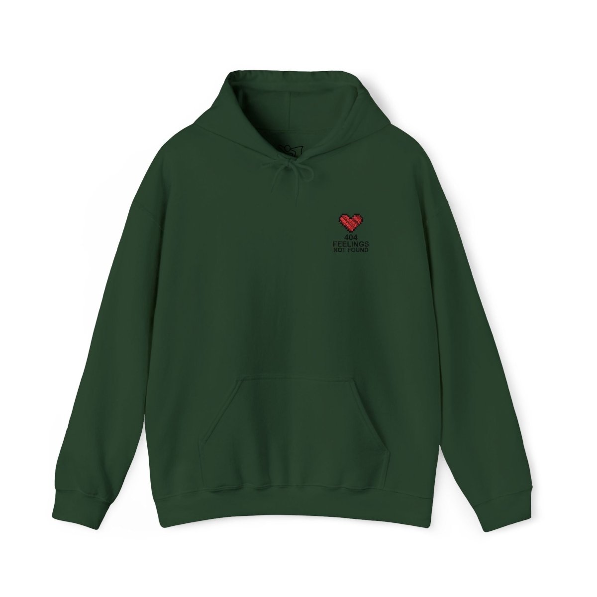 "404 Feelings Not Found" Embroidery Design Unisex Heavy Blend™ Hooded Sweatshirt - AI Tee Hero