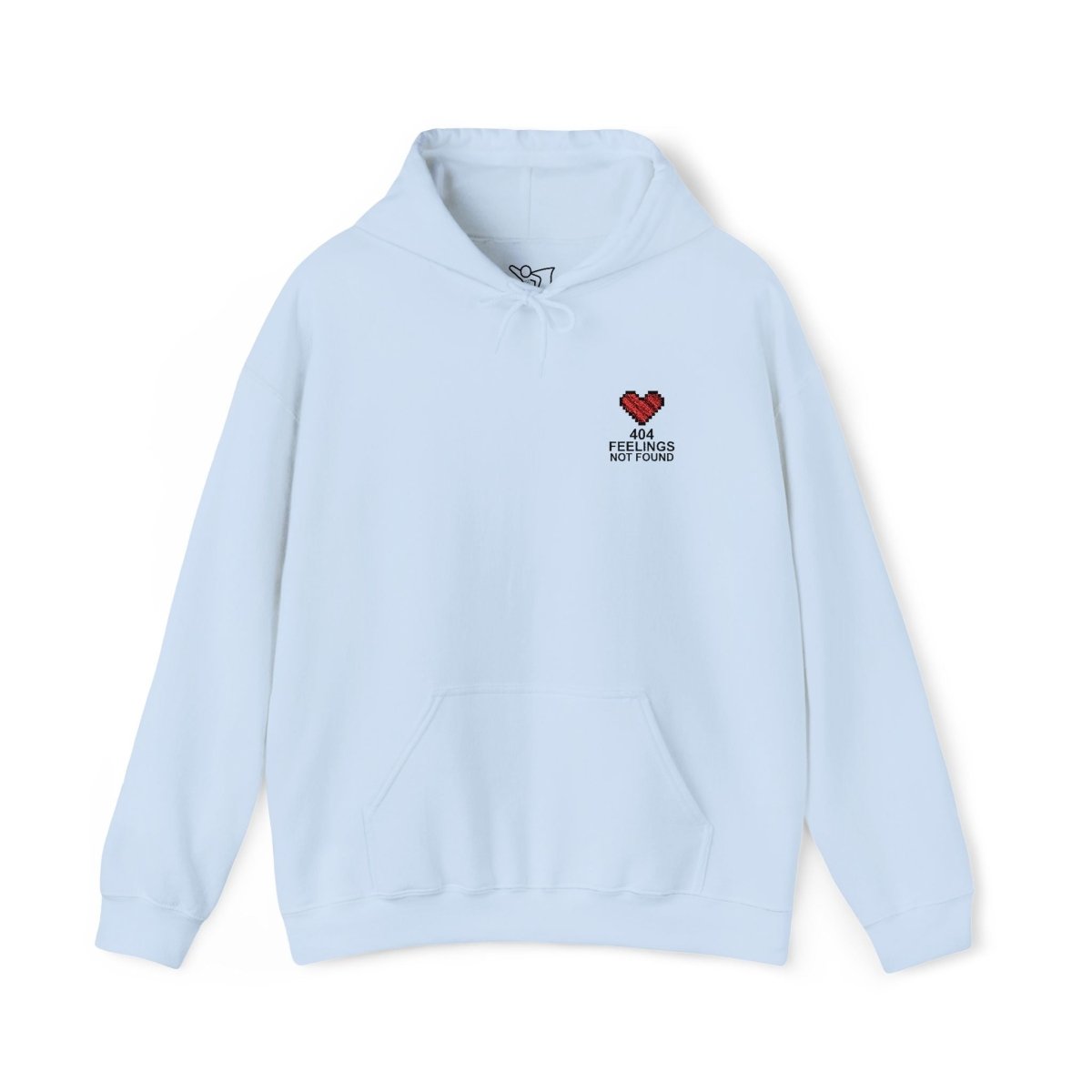 "404 Feelings Not Found" Embroidery Design Unisex Heavy Blend™ Hooded Sweatshirt - AI Tee Hero