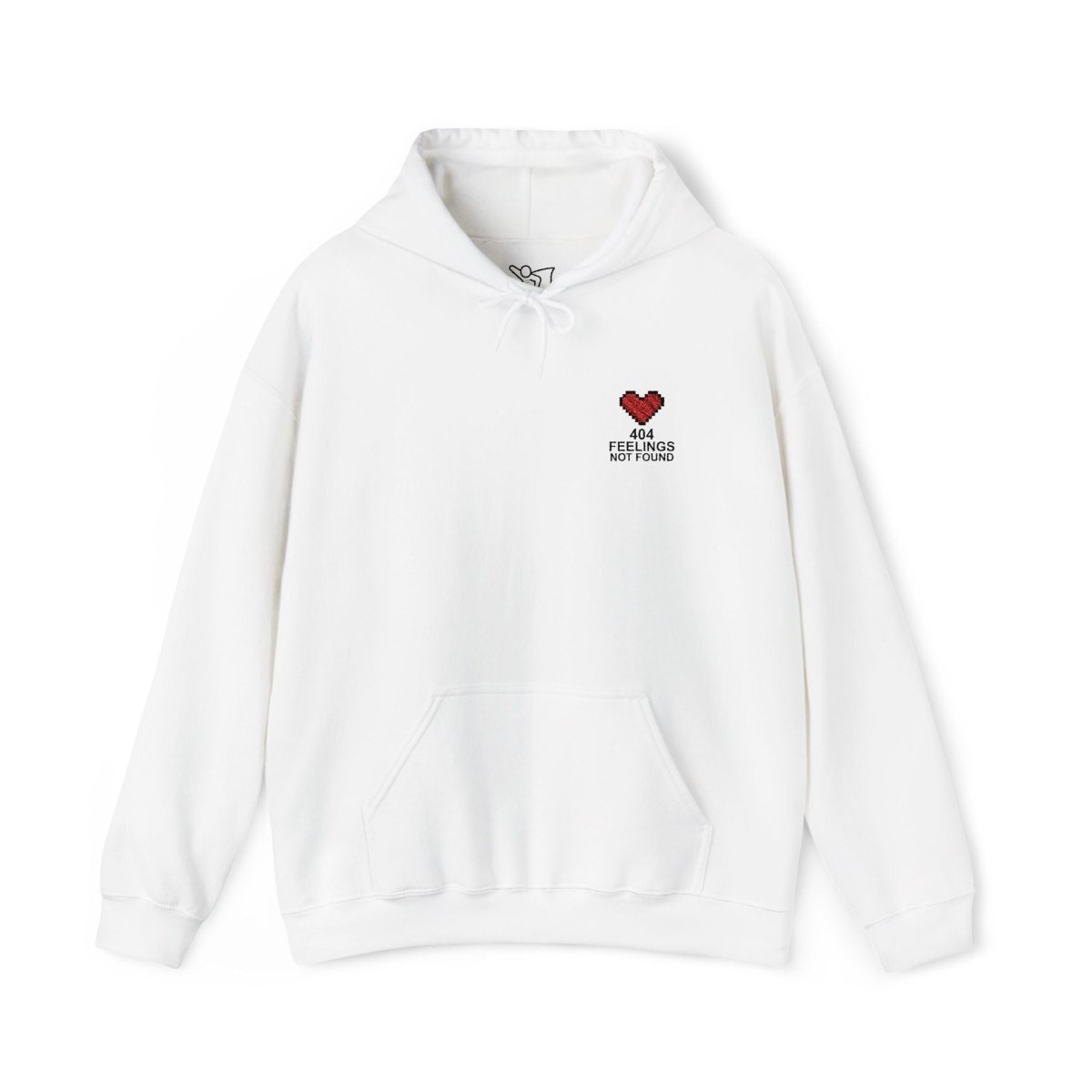 "404 Feelings Not Found" Embroidery Design Unisex Heavy Blend™ Hooded Sweatshirt - AI Tee Hero