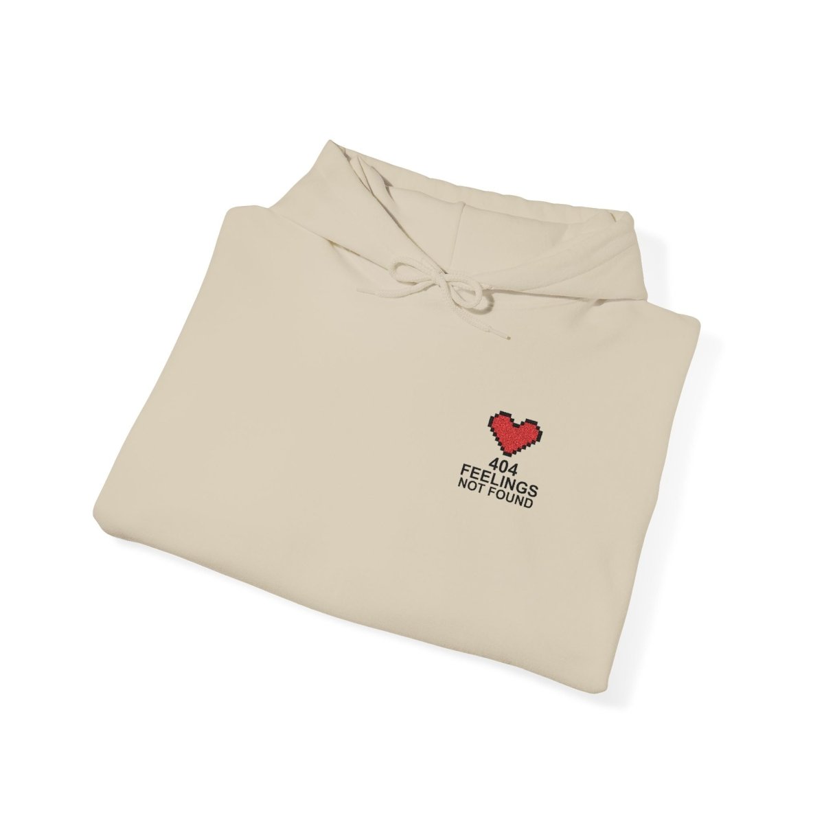 "404 Feelings Not Found" Embroidery Design Unisex Heavy Blend™ Hooded Sweatshirt - AI Tee Hero