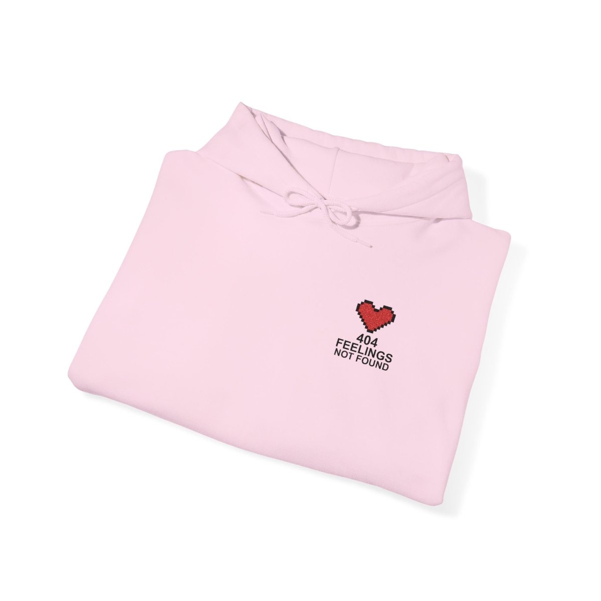 "404 Feelings Not Found" Embroidery Design Unisex Heavy Blend™ Hooded Sweatshirt - AI Tee Hero