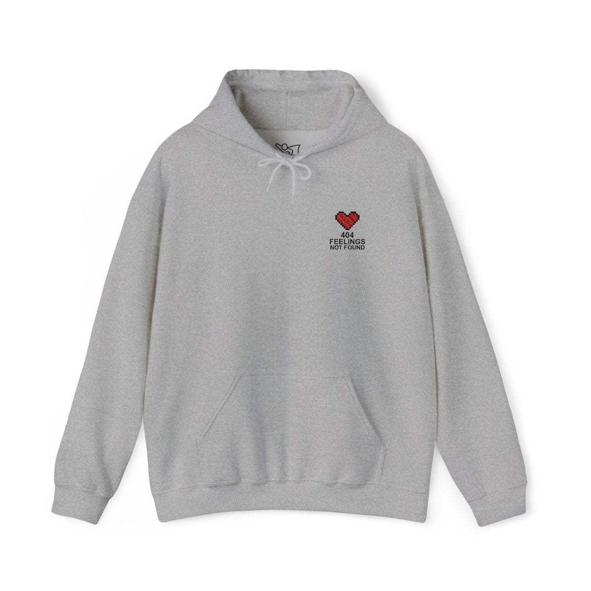 "404 Feelings Not Found" Embroidery Design Unisex Heavy Blend™ Hooded Sweatshirt - AI Tee Hero