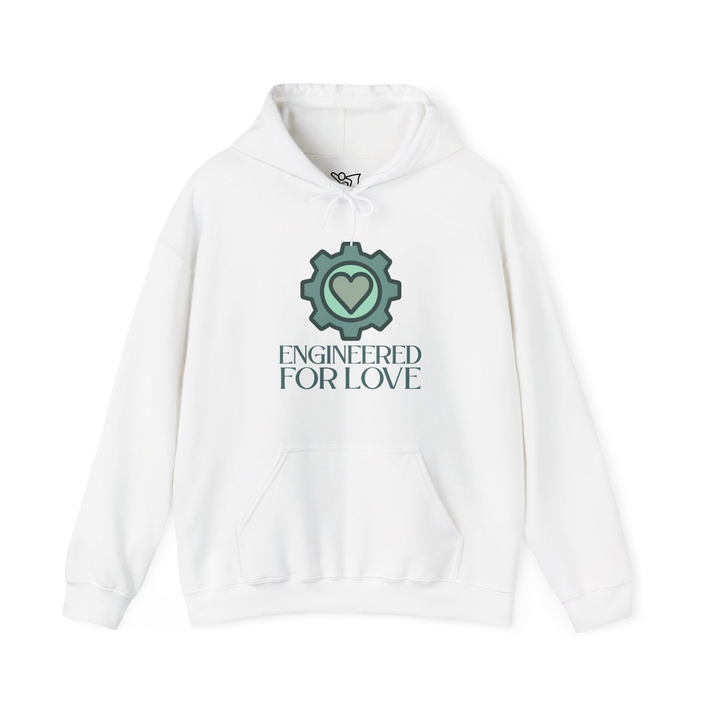 "Engineered for Love" Hoodie Cozy Unisex Sweatshirt, Perfect Gift for Engineers, Valentine's Day, Casual Wear, Birthday Present CW-1 Teal