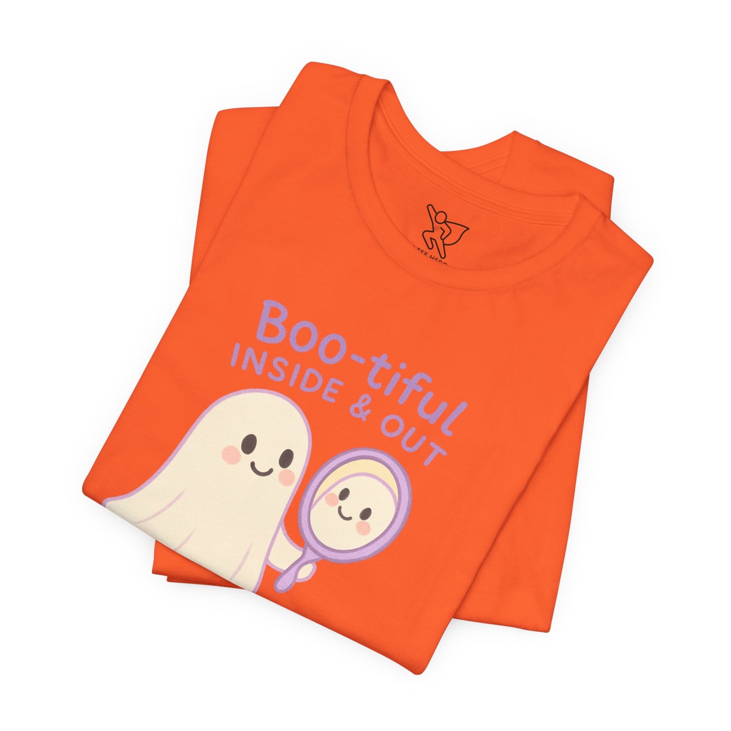 "Boo-tiful Inside Out" Ghost Tee, Cute Halloween Shirt, Unisex Short Sleeve T-Shirt, Fall Apparel, Spooky Vibes, Gift for Halloween Lovers