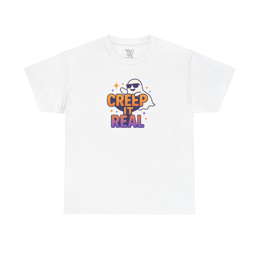 "Creep It Real" Halloween Humor Unisex Graphic Shirt, Ghost Lover Gift, Spooky Season Apparel, Funny Halloween T-Shirt