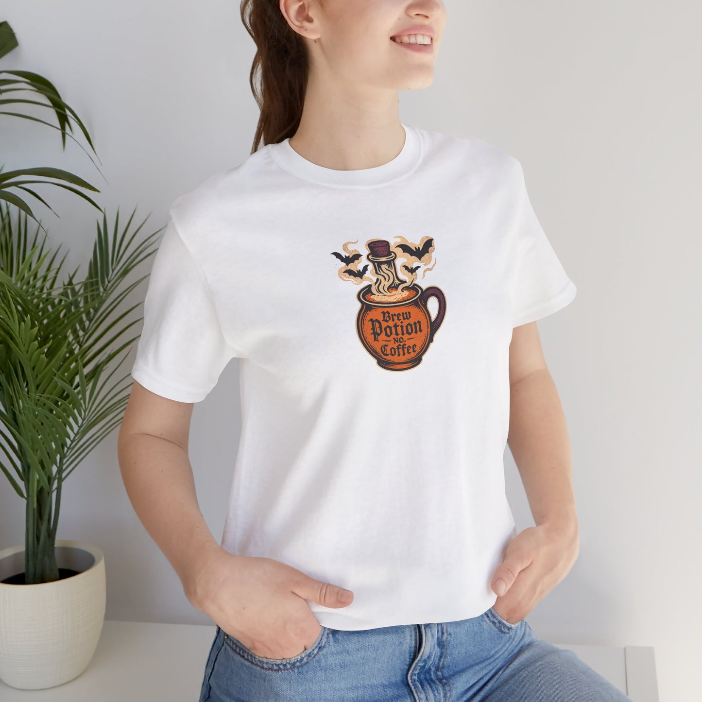 "Coffee Potion" Unisex Tee, Casual Wear, Gift for Coffee Lovers, Magical T-Shirt, Witchy Apparel, Coffee Enthusiast Presents
