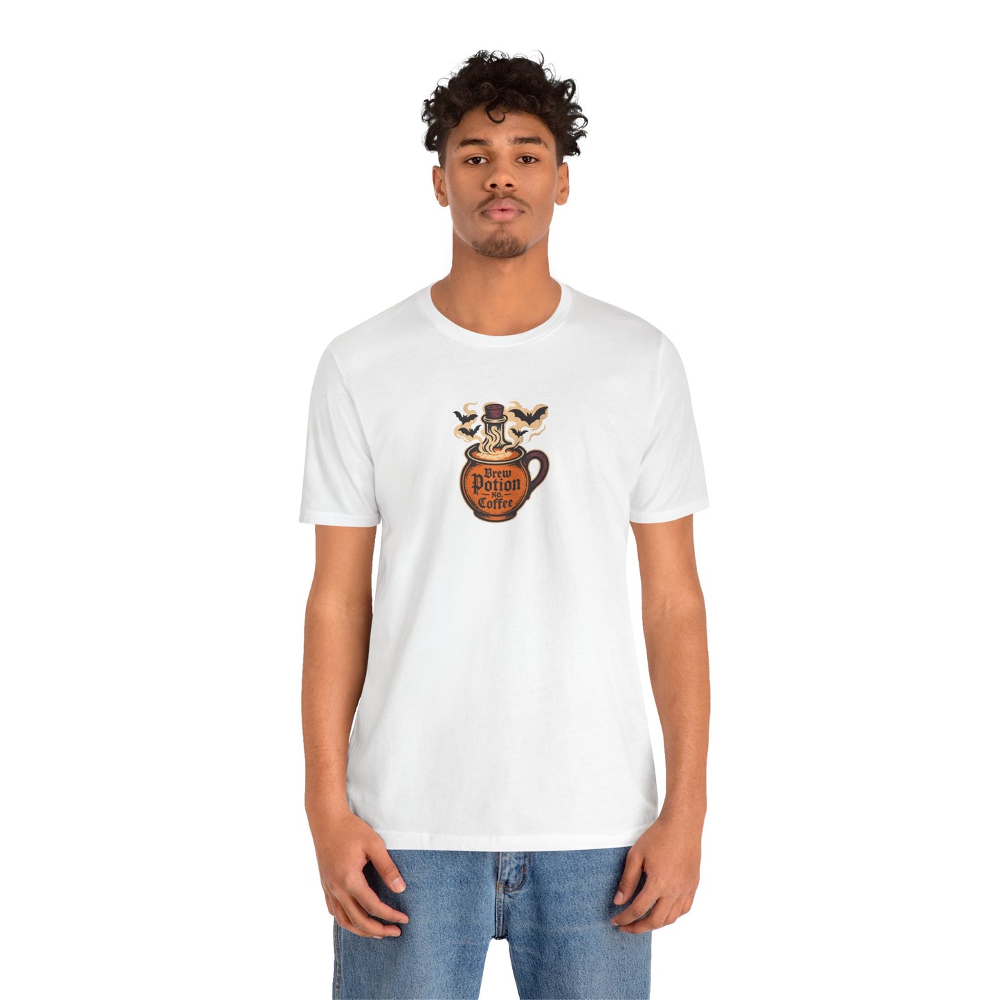 "Coffee Potion" Unisex Tee, Casual Wear, Gift for Coffee Lovers, Magical T-Shirt, Witchy Apparel, Coffee Enthusiast Presents