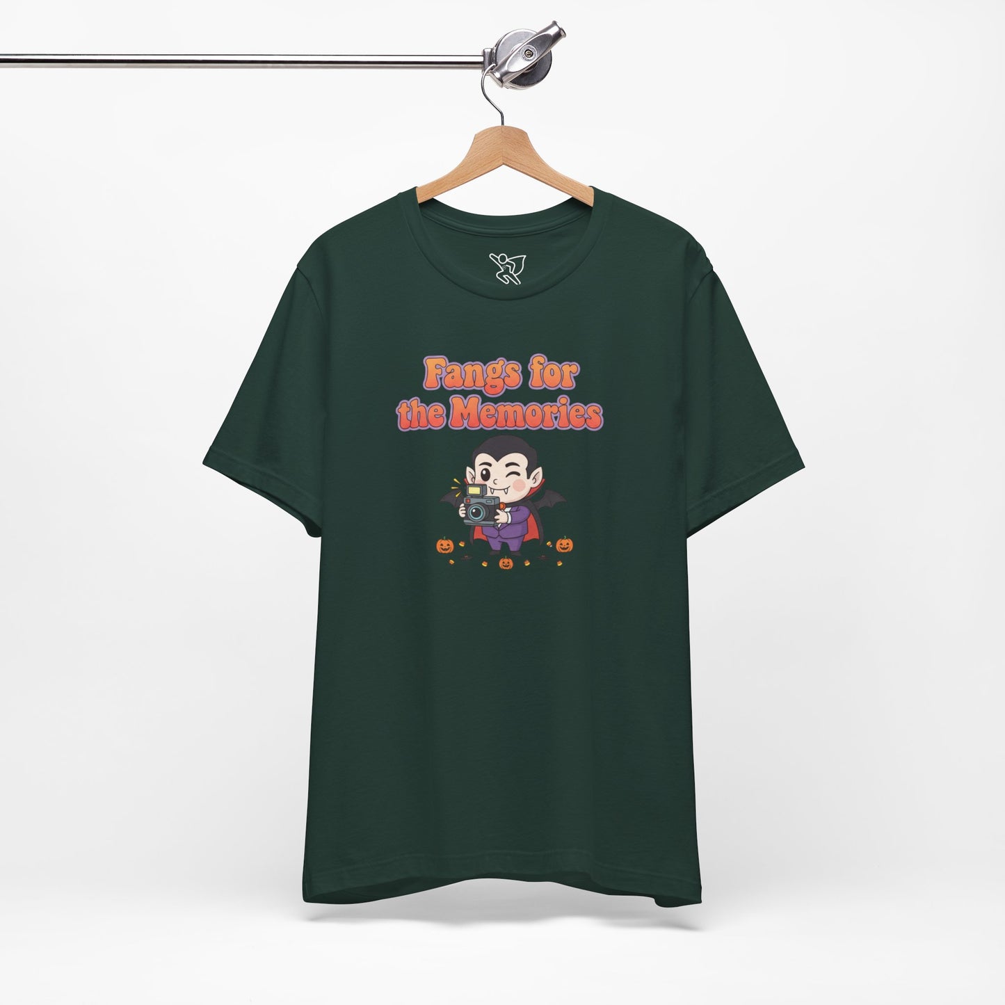 "Fangs for the Memories" Unisex Short Sleeve Shirt, Casual Halloween Outfit, Gift for Spooky Season, Halloween Shirt