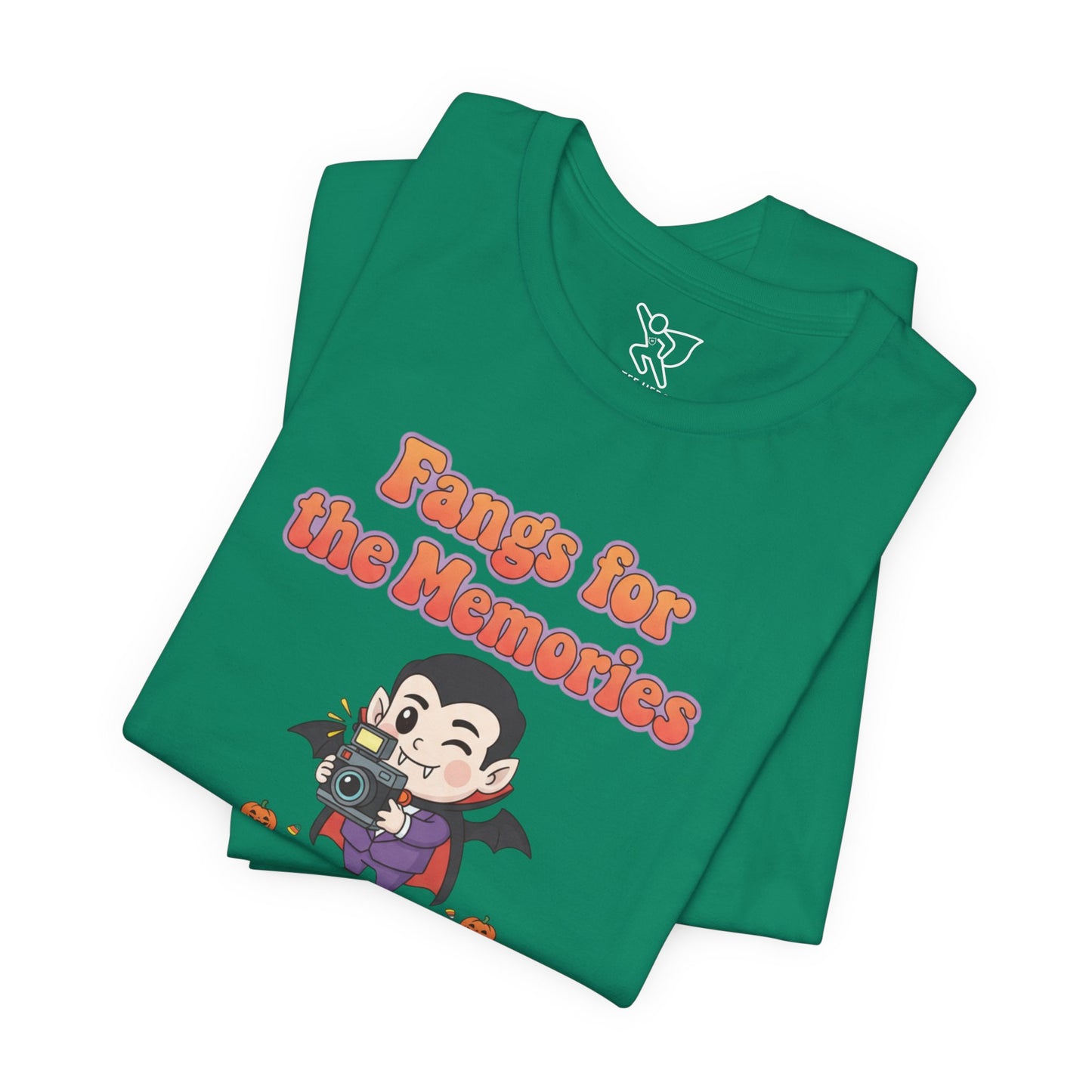 "Fangs for the Memories" Unisex Short Sleeve Shirt, Casual Halloween Outfit, Gift for Spooky Season, Halloween Shirt