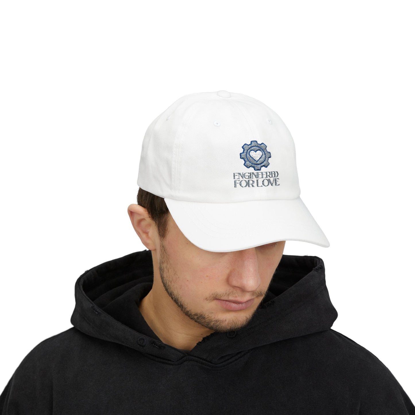 "Engineered for Love" Dad Cap, Casual Dad Hat, Father's Day Gift, Unisex Cap, Everyday Style, Cute Dad Accessory