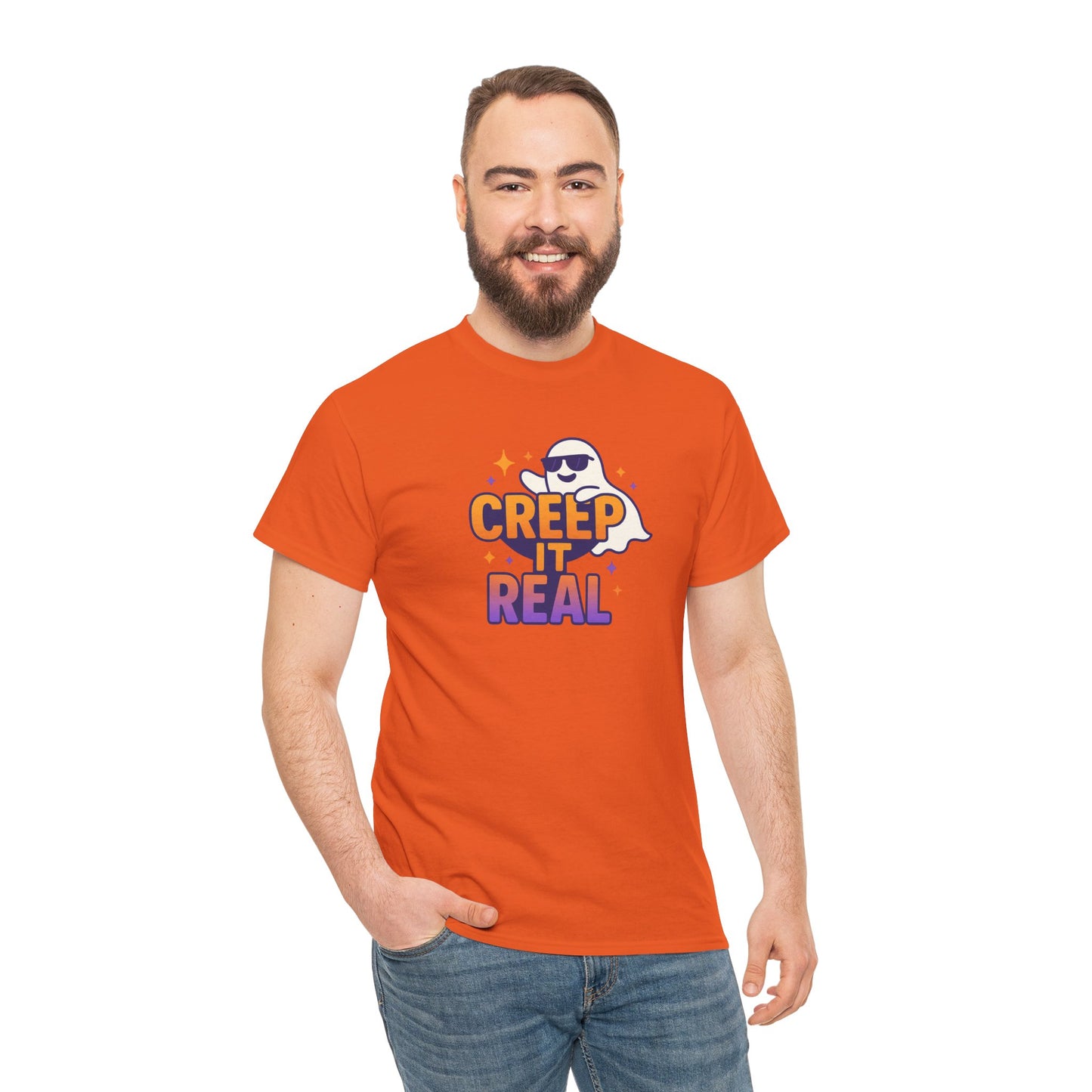 "Creep It Real" Halloween Humor Unisex Graphic Shirt, Ghost Lover Gift, Spooky Season Apparel, Funny Halloween T-Shirt