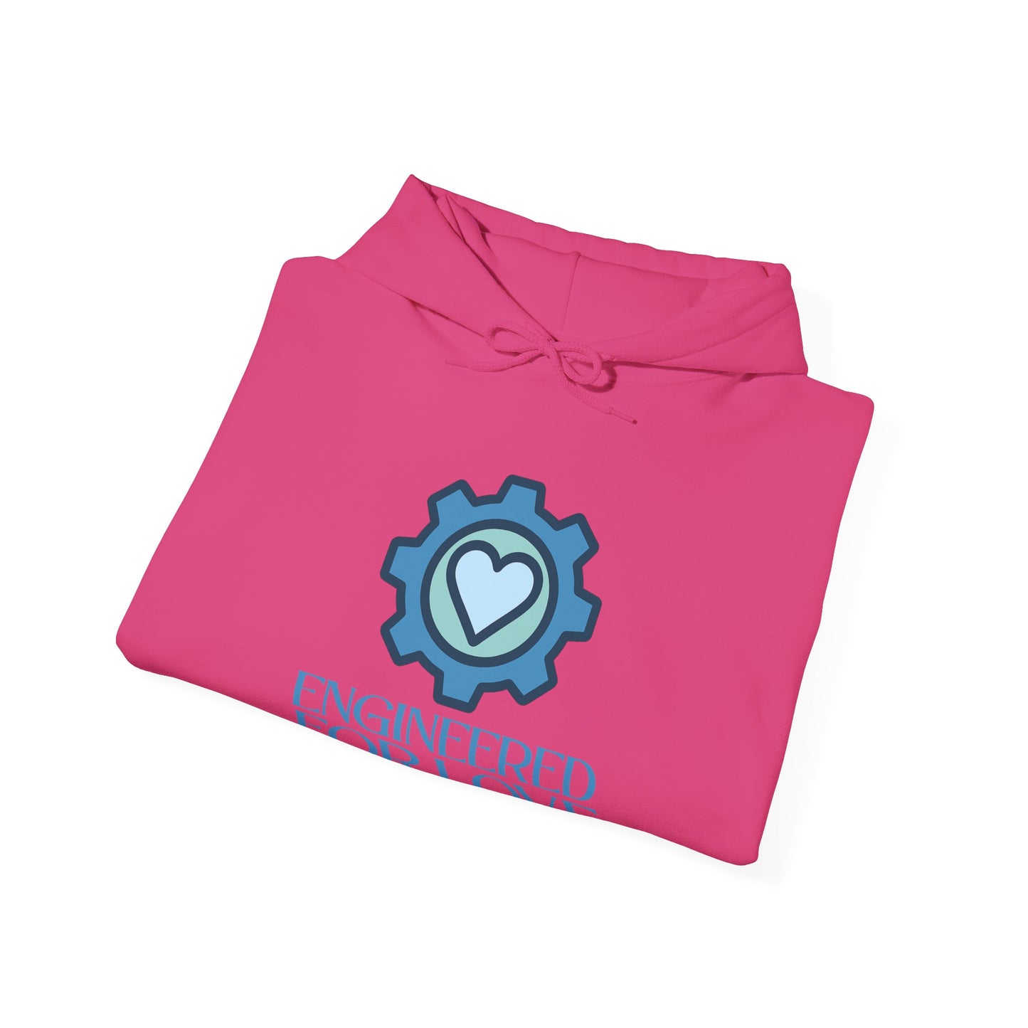 "Engineered for Love" Hoodie Cozy Unisex Sweatshirt, Perfect Gift for Engineers, Valentine's Day, Casual Wear, Birthday Present CW-2 Blue