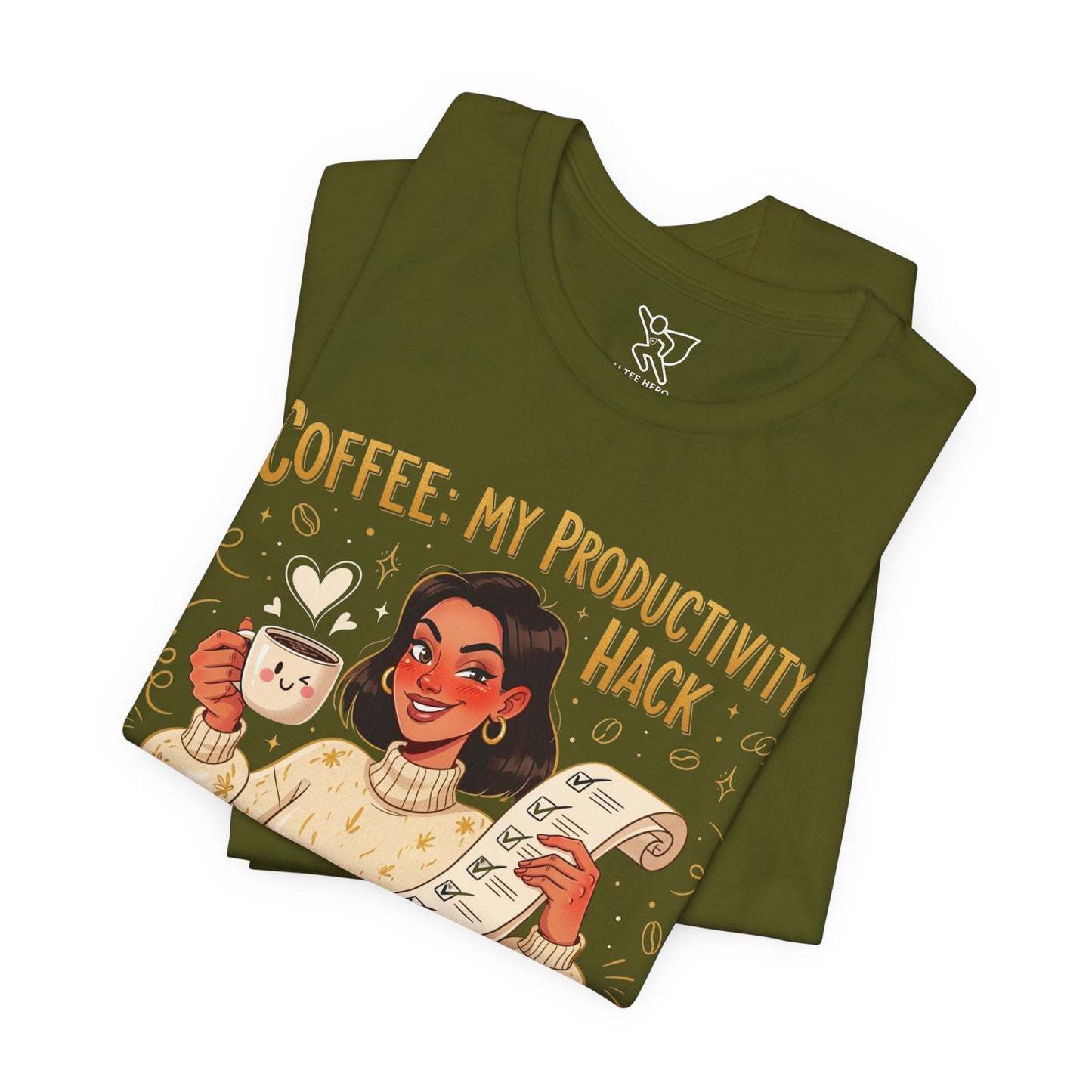 "Coffee: My Productivity Hack" Funny Tee, Gift for Coffee Lovers, Unisex Funny Shirt, Casual Wear, Quirky Gift Idea