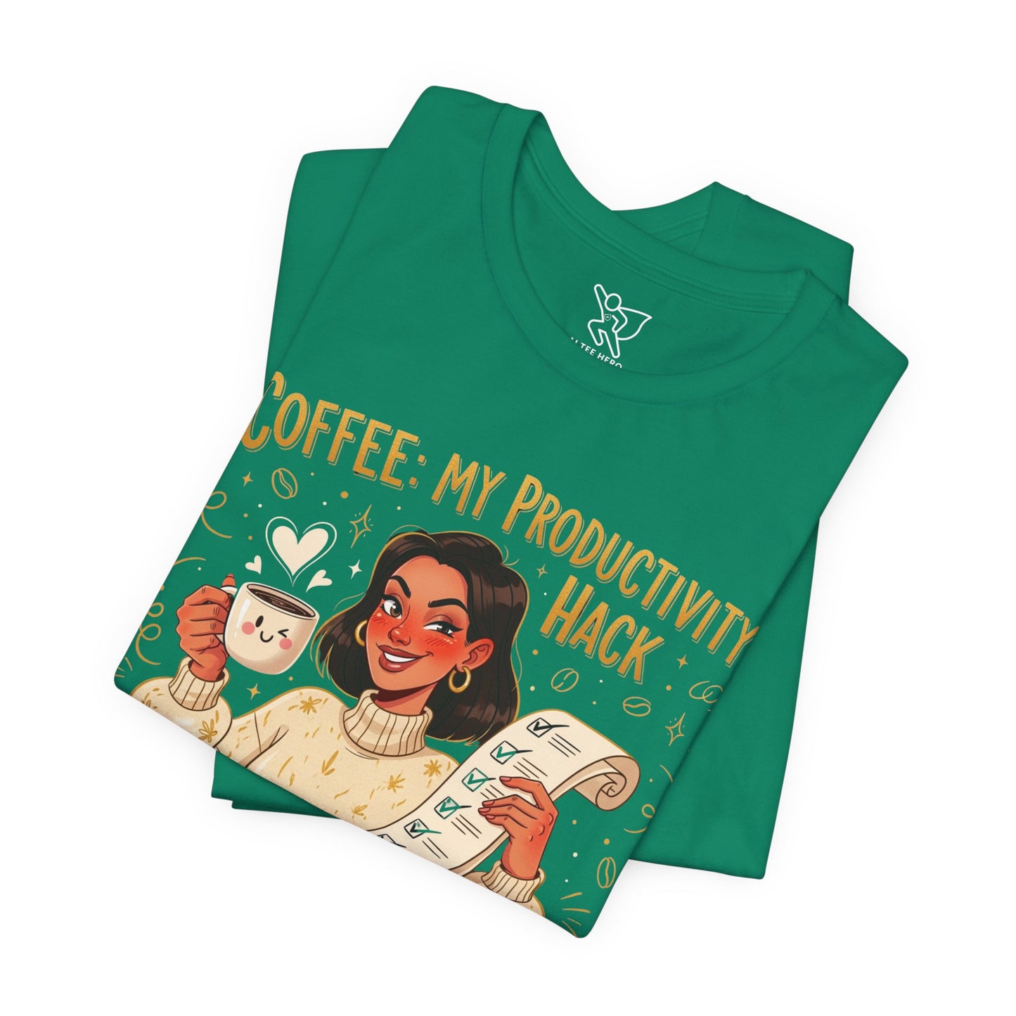 "Coffee: My Productivity Hack" Funny Tee, Gift for Coffee Lovers, Unisex Funny Shirt, Casual Wear, Quirky Gift Idea
