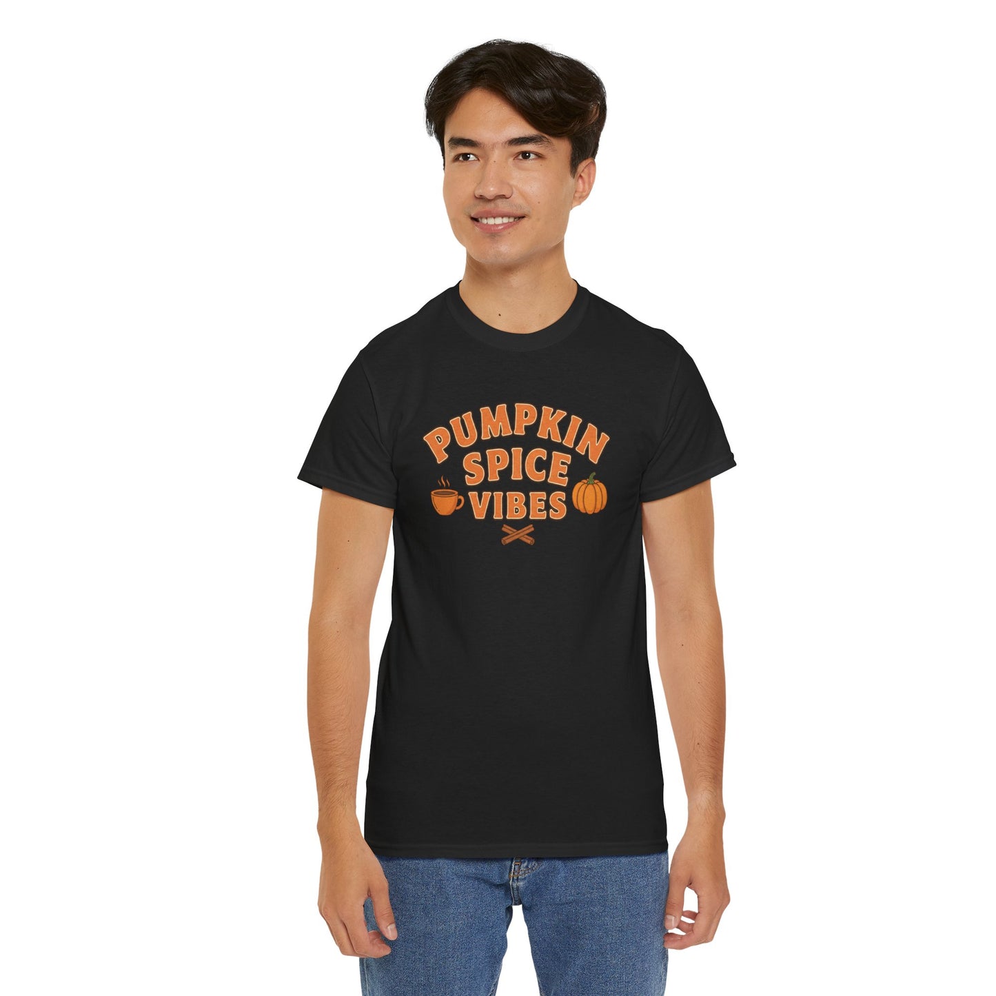"Pumpkin Spice Vibes" Unisex Autumn T-Shirt for Fall, Cozy Apparel, Pumpkin Lover Gift, Halloween Party Wear