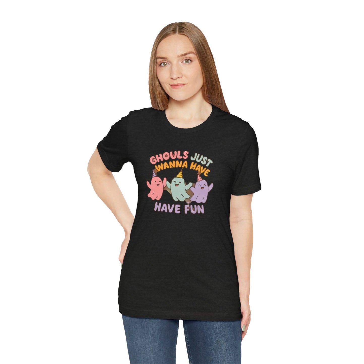 "Ghouls Just Wanna Have Fun" T-Shirt for Halloween, Unisex Graphic Shirt, Cute Ghosts Tee, Casual Wear, Gift for Friends