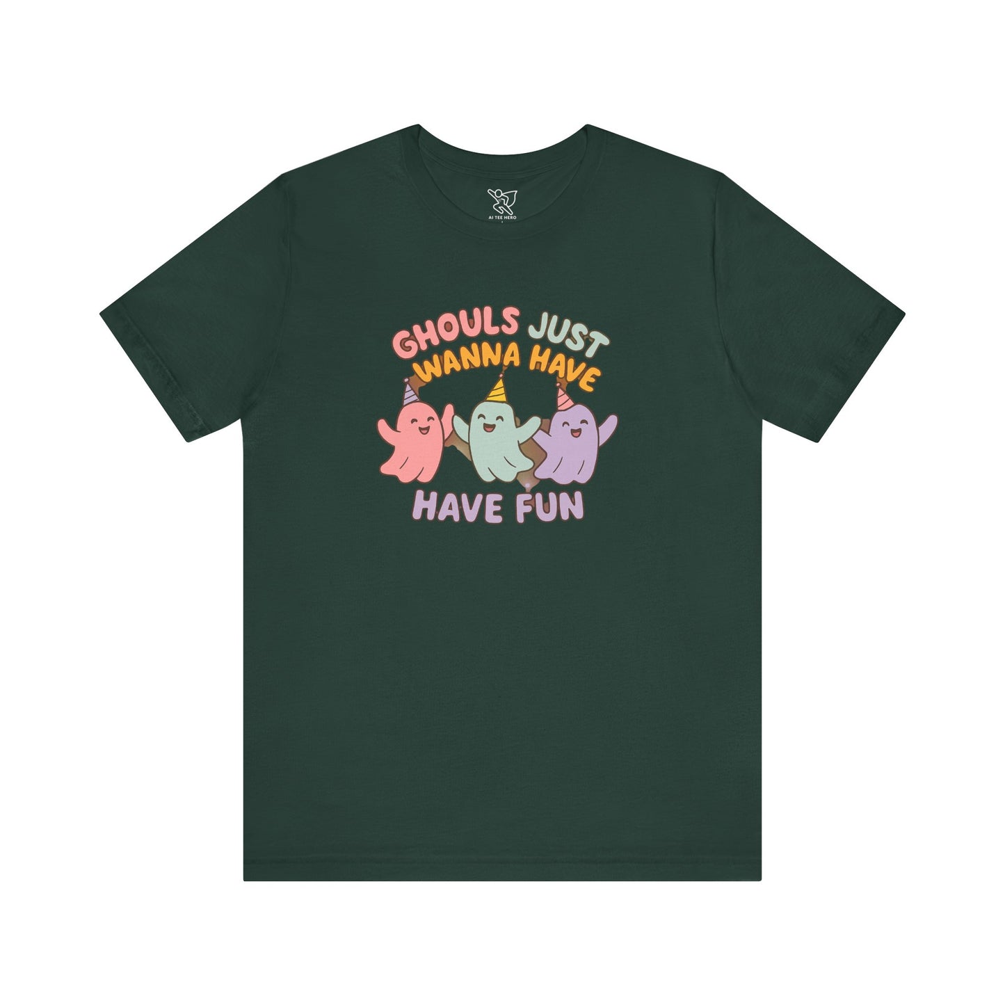"Ghouls Just Wanna Have Fun" T-Shirt for Halloween, Unisex Graphic Shirt, Cute Ghosts Tee, Casual Wear, Gift for Friends