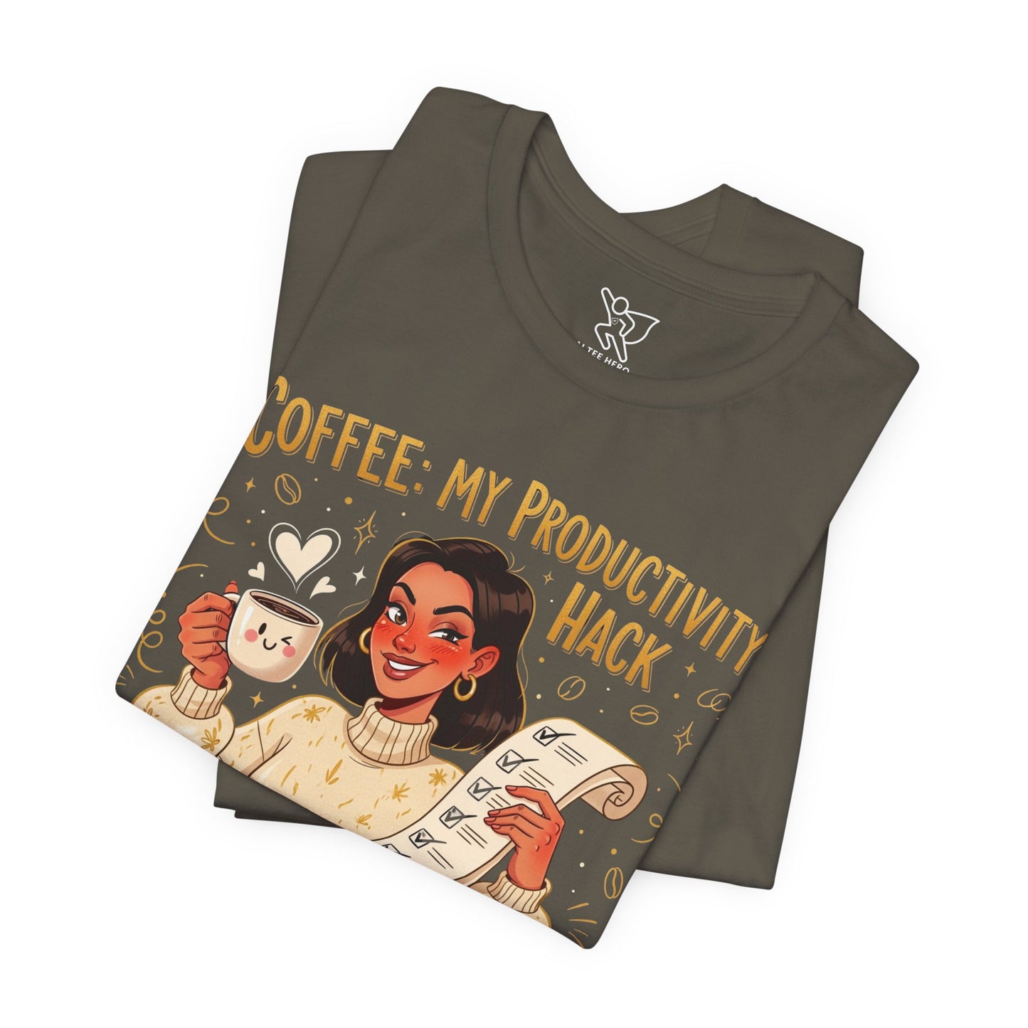 "Coffee: My Productivity Hack" Funny Tee, Gift for Coffee Lovers, Unisex Funny Shirt, Casual Wear, Quirky Gift Idea