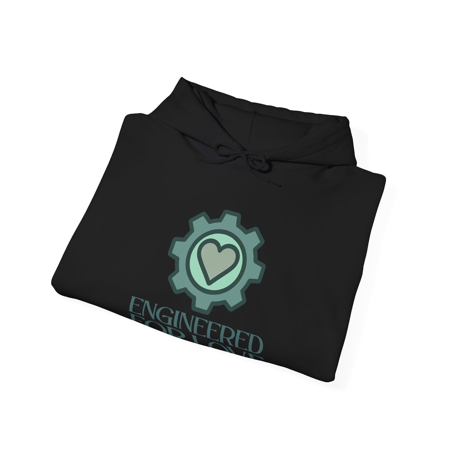 "Engineered for Love" Hoodie Cozy Unisex Sweatshirt, Perfect Gift for Engineers, Valentine's Day, Casual Wear, Birthday Present CW-1 Teal