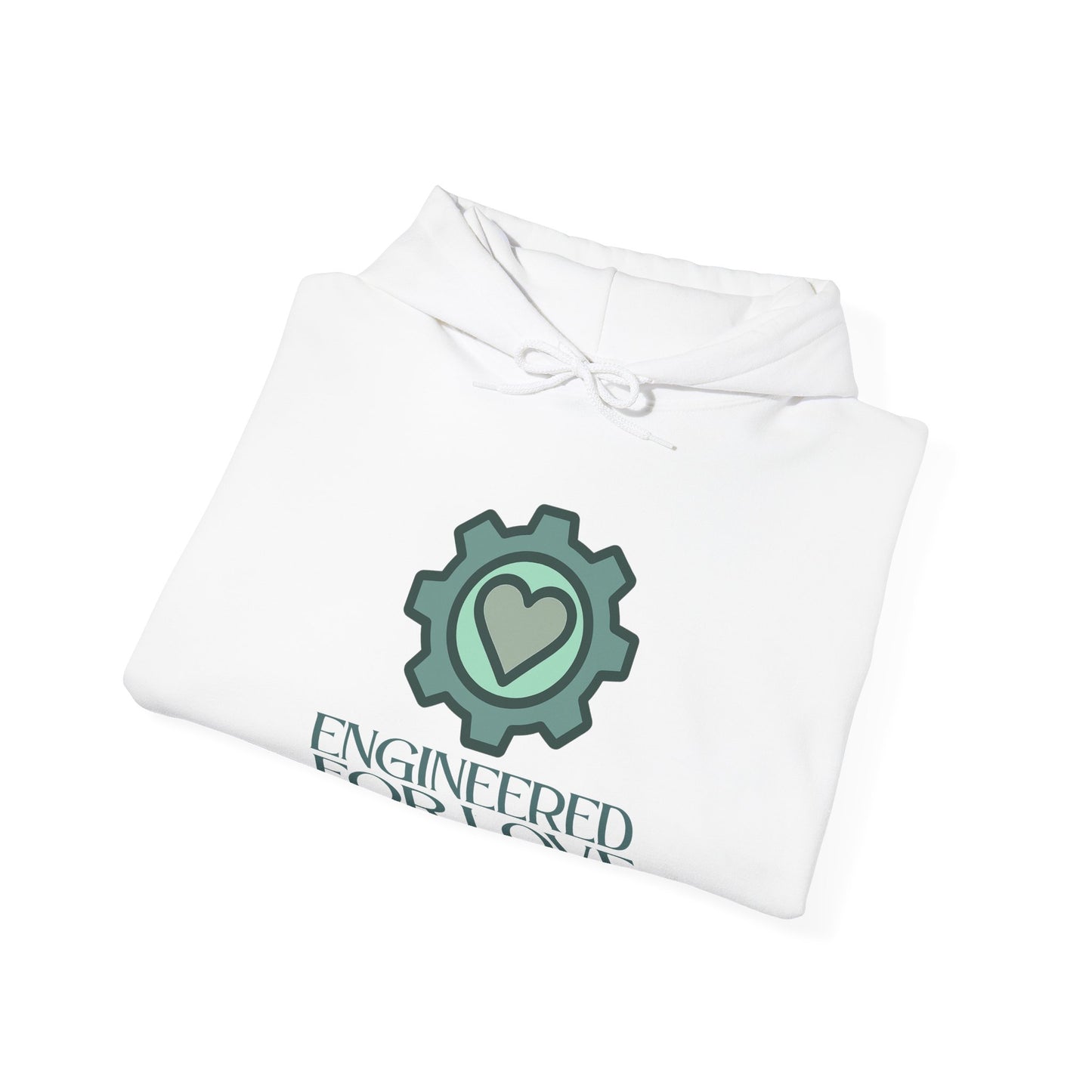 "Engineered for Love" Hoodie Cozy Unisex Sweatshirt, Perfect Gift for Engineers, Valentine's Day, Casual Wear, Birthday Present CW-1 Teal
