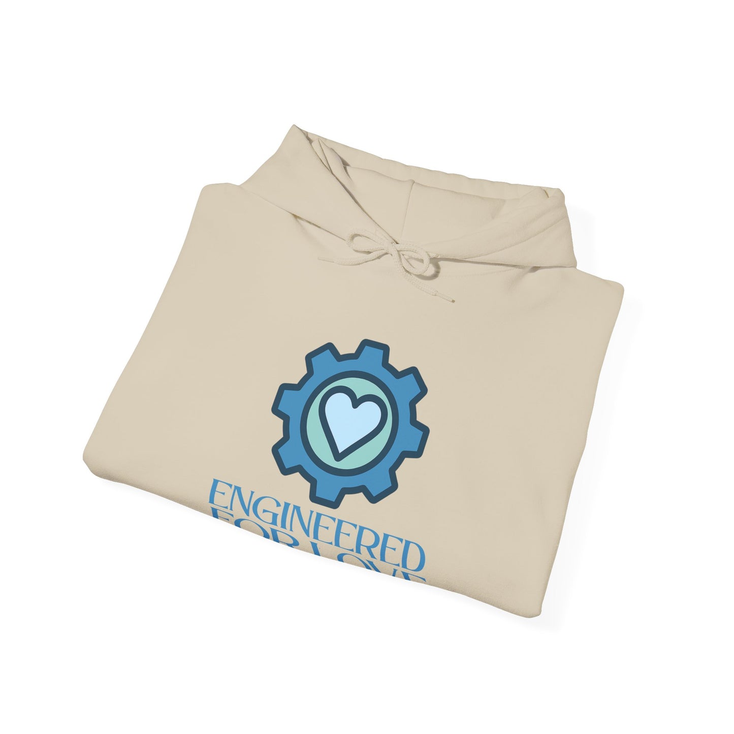 "Engineered for Love" Hoodie Cozy Unisex Sweatshirt, Perfect Gift for Engineers, Valentine's Day, Casual Wear, Birthday Present CW-2 Blue