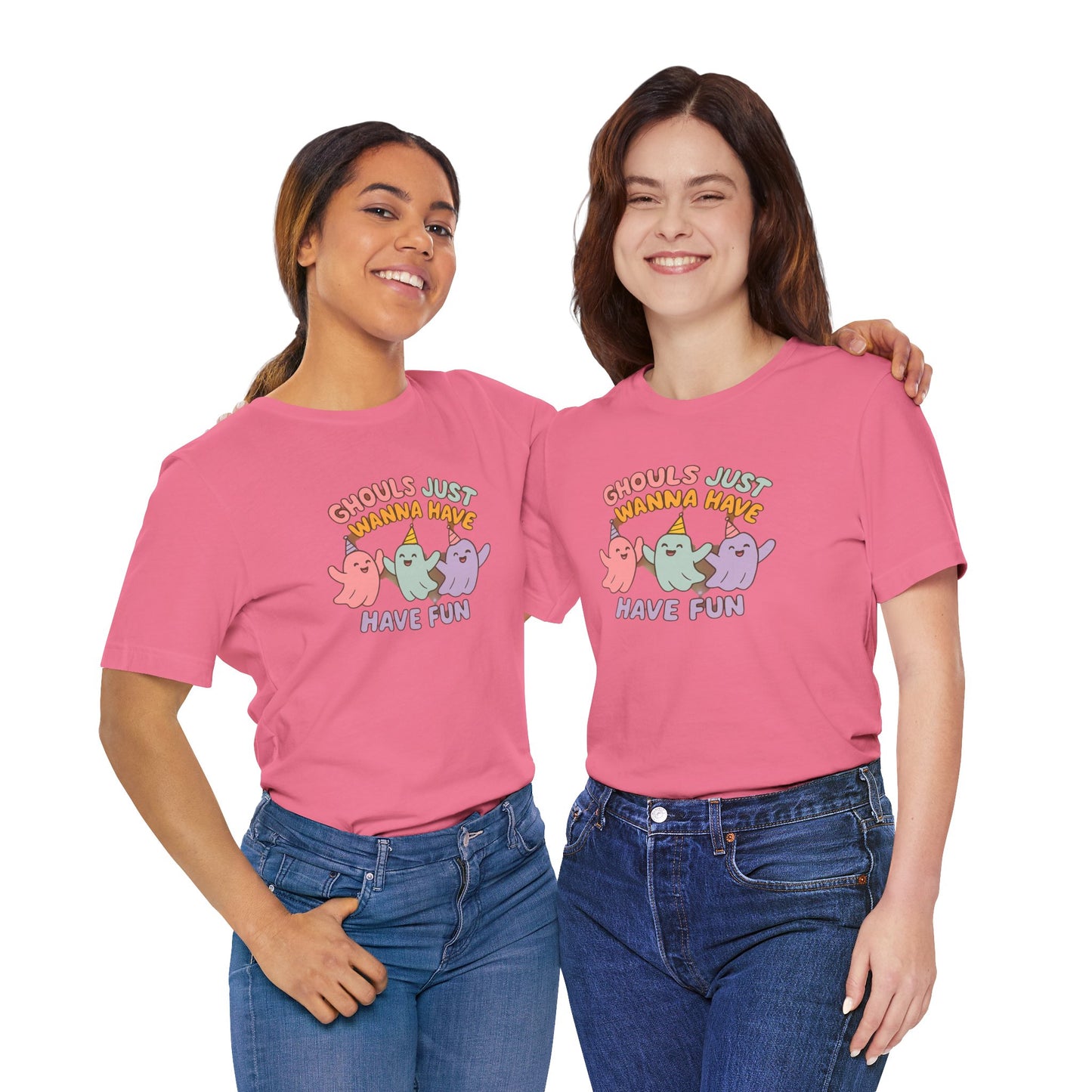 "Ghouls Just Wanna Have Fun" T-Shirt for Halloween, Unisex Graphic Shirt, Cute Ghosts Tee, Casual Wear, Gift for Friends