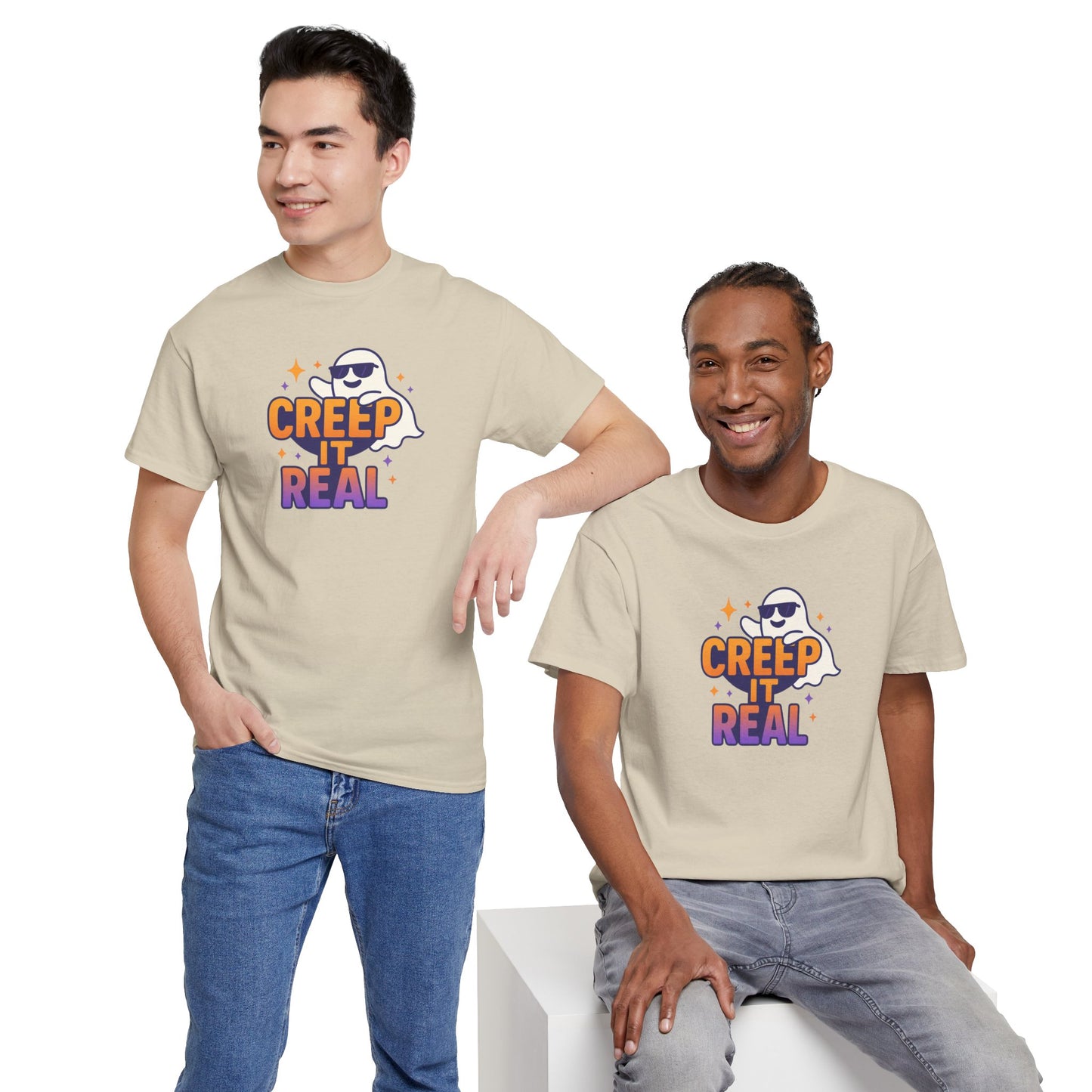"Creep It Real" Halloween Humor Unisex Graphic Shirt, Ghost Lover Gift, Spooky Season Apparel, Funny Halloween T-Shirt