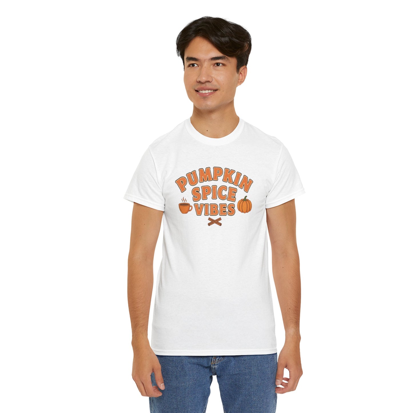 "Pumpkin Spice Vibes" Unisex Autumn T-Shirt for Fall, Cozy Apparel, Pumpkin Lover Gift, Halloween Party Wear