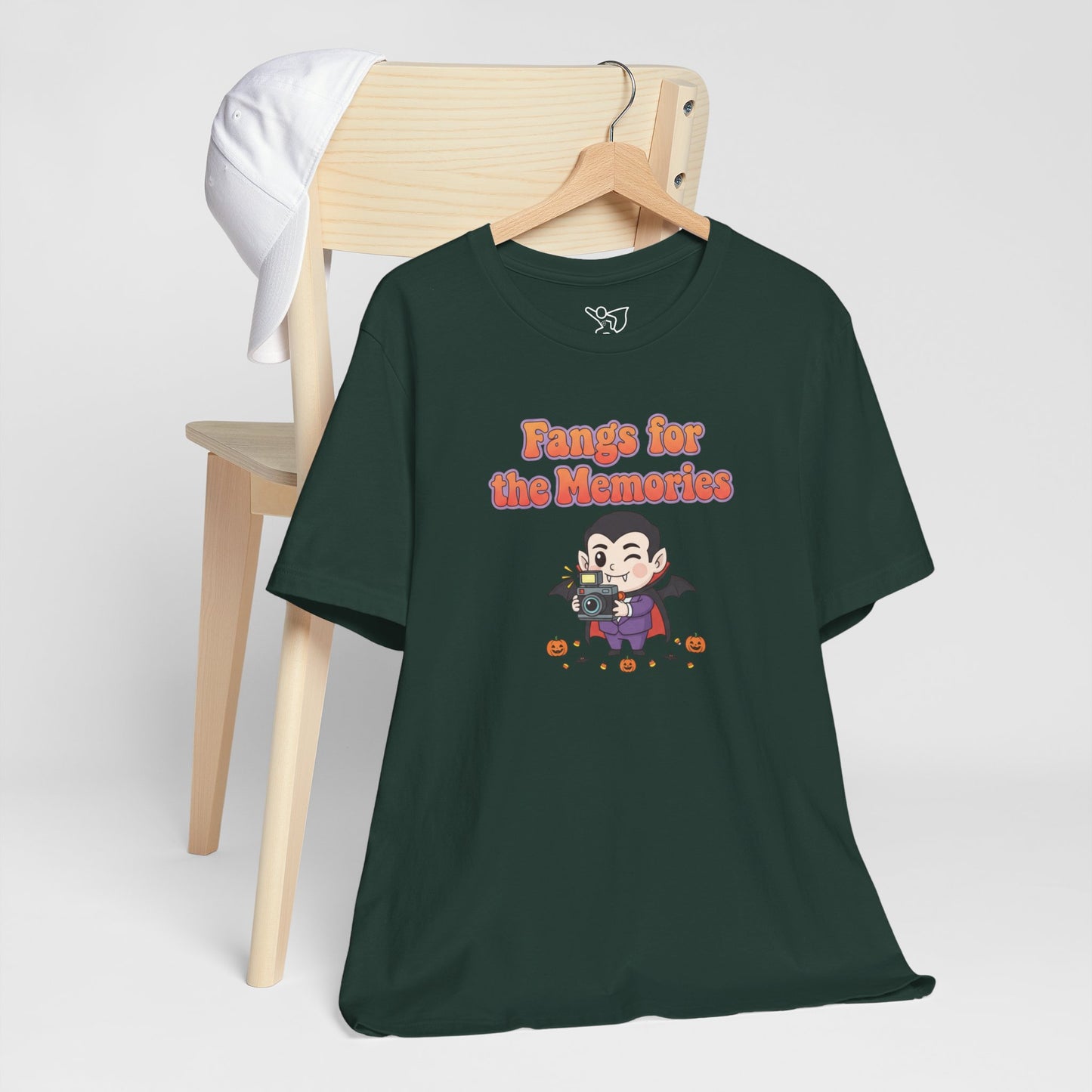 "Fangs for the Memories" Unisex Short Sleeve Shirt, Casual Halloween Outfit, Gift for Spooky Season, Halloween Shirt