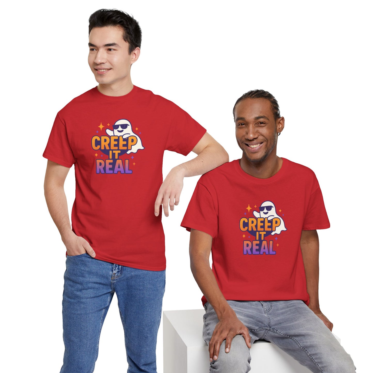 "Creep It Real" Halloween Humor Unisex Graphic Shirt, Ghost Lover Gift, Spooky Season Apparel, Funny Halloween T-Shirt
