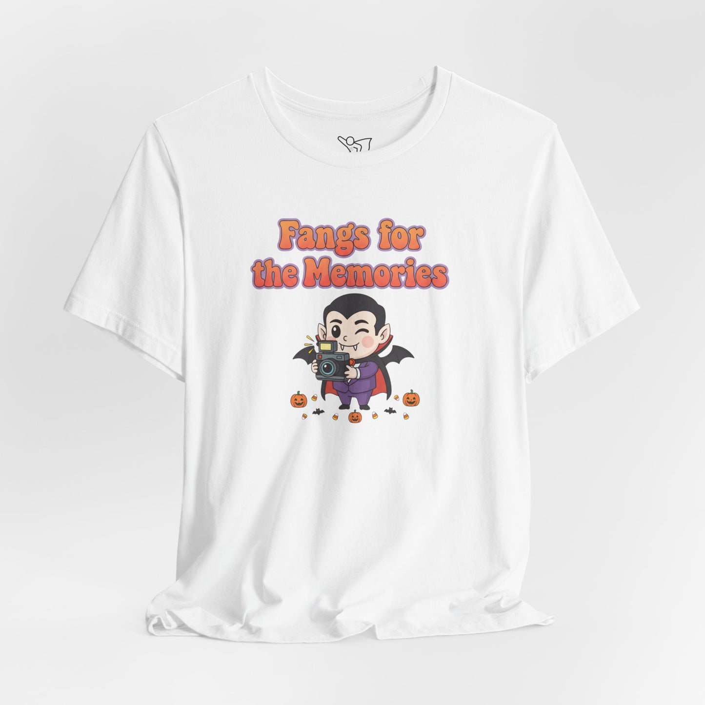 "Fangs for the Memories" Unisex Short Sleeve Shirt, Casual Halloween Outfit, Gift for Spooky Season, Halloween Shirt