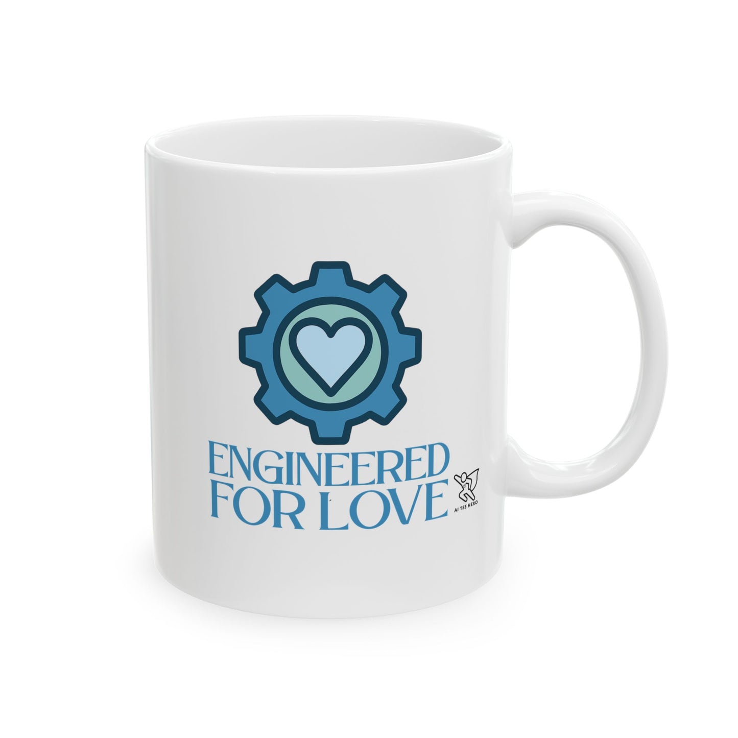 "Engineered for Love" Ceramic Mug - Coffee Lover's Gift, Personalized Drinkware, Customized Latte Cup, Unique Holiday Present, Tea [...]