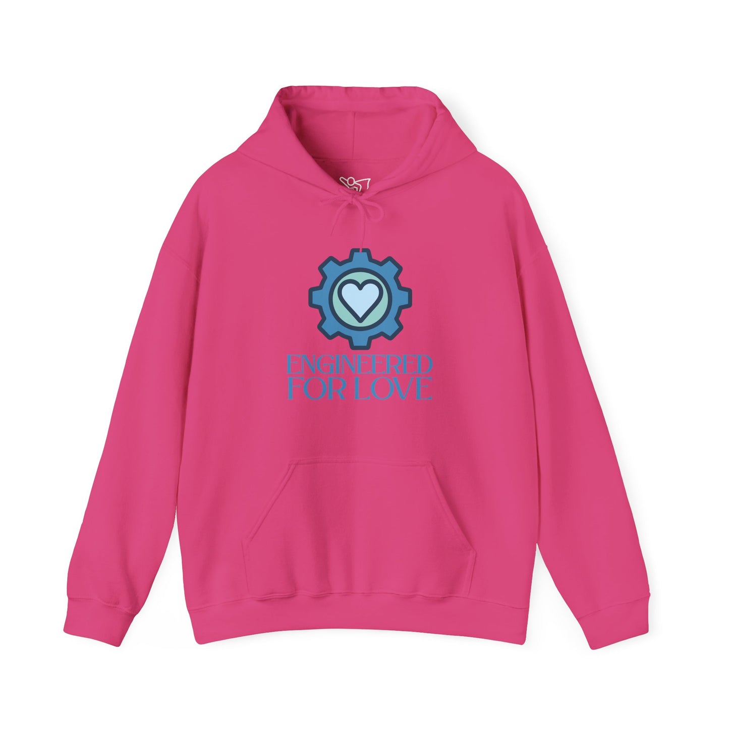 "Engineered for Love" Hoodie Cozy Unisex Sweatshirt, Perfect Gift for Engineers, Valentine's Day, Casual Wear, Birthday Present CW-2 Blue