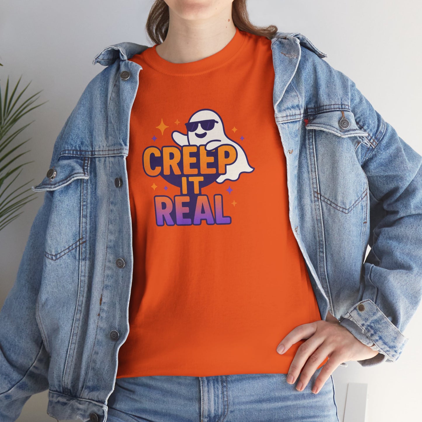 "Creep It Real" Halloween Humor Unisex Graphic Shirt, Ghost Lover Gift, Spooky Season Apparel, Funny Halloween T-Shirt