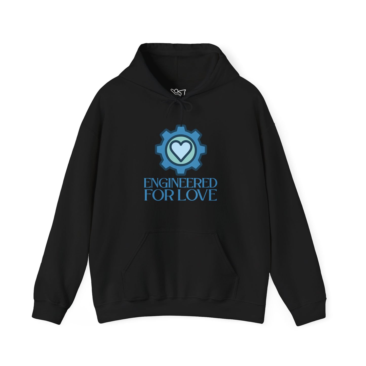 "Engineered for Love" Hoodie Cozy Unisex Sweatshirt, Perfect Gift for Engineers, Valentine's Day, Casual Wear, Birthday Present CW-2 Blue