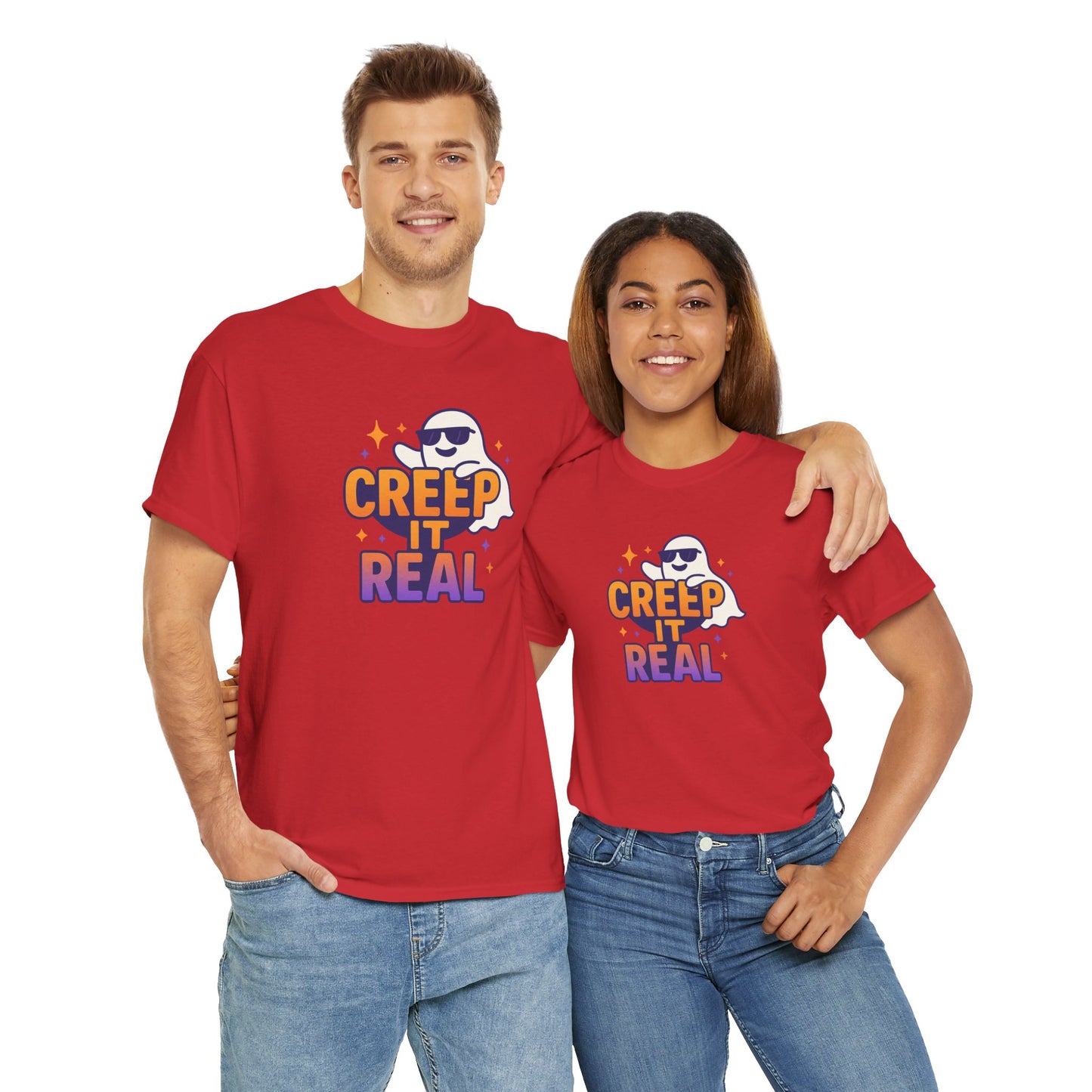 "Creep It Real" Halloween Humor Unisex Graphic Shirt, Ghost Lover Gift, Spooky Season Apparel, Funny Halloween T-Shirt