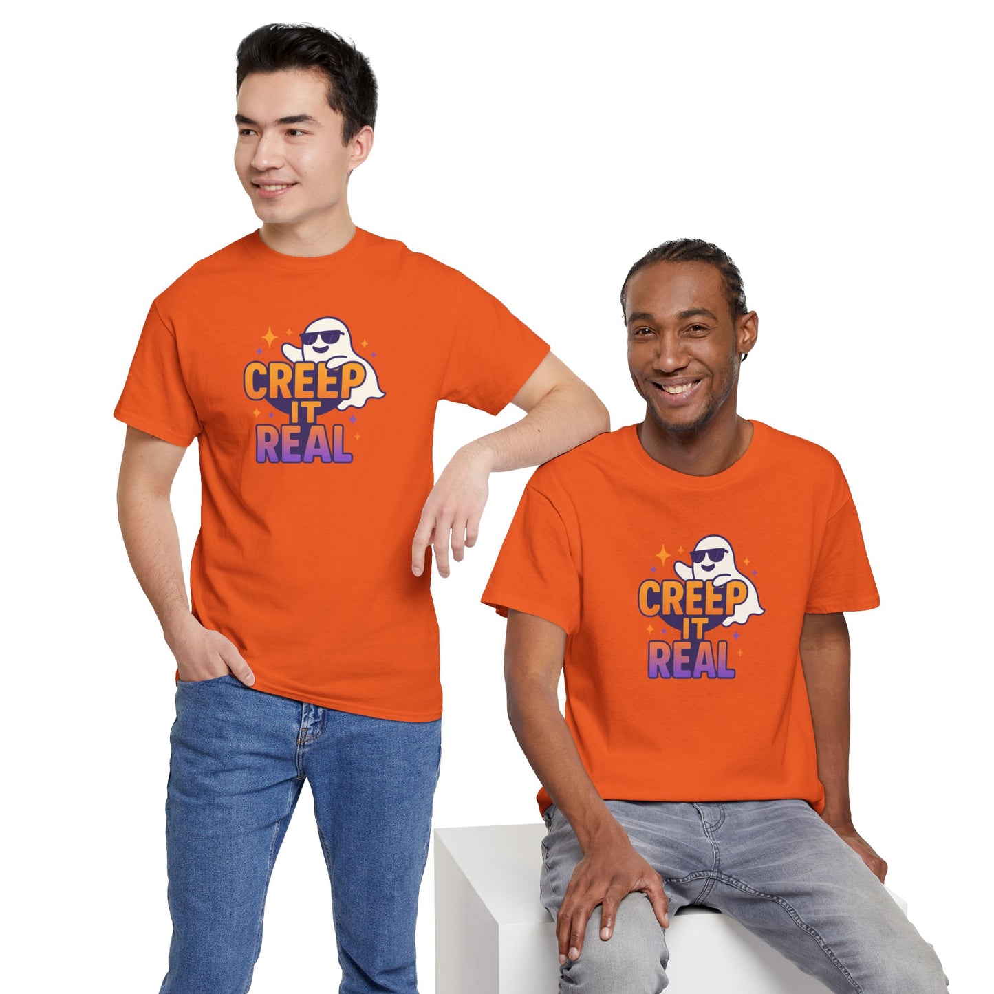 "Creep It Real" Halloween Humor Unisex Graphic Shirt, Ghost Lover Gift, Spooky Season Apparel, Funny Halloween T-Shirt