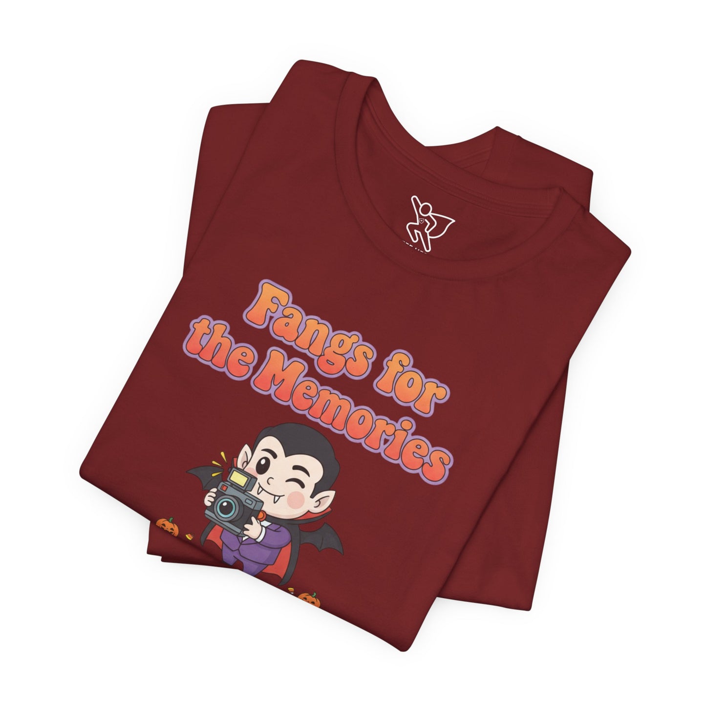 "Fangs for the Memories" Unisex Short Sleeve Shirt, Casual Halloween Outfit, Gift for Spooky Season, Halloween Shirt