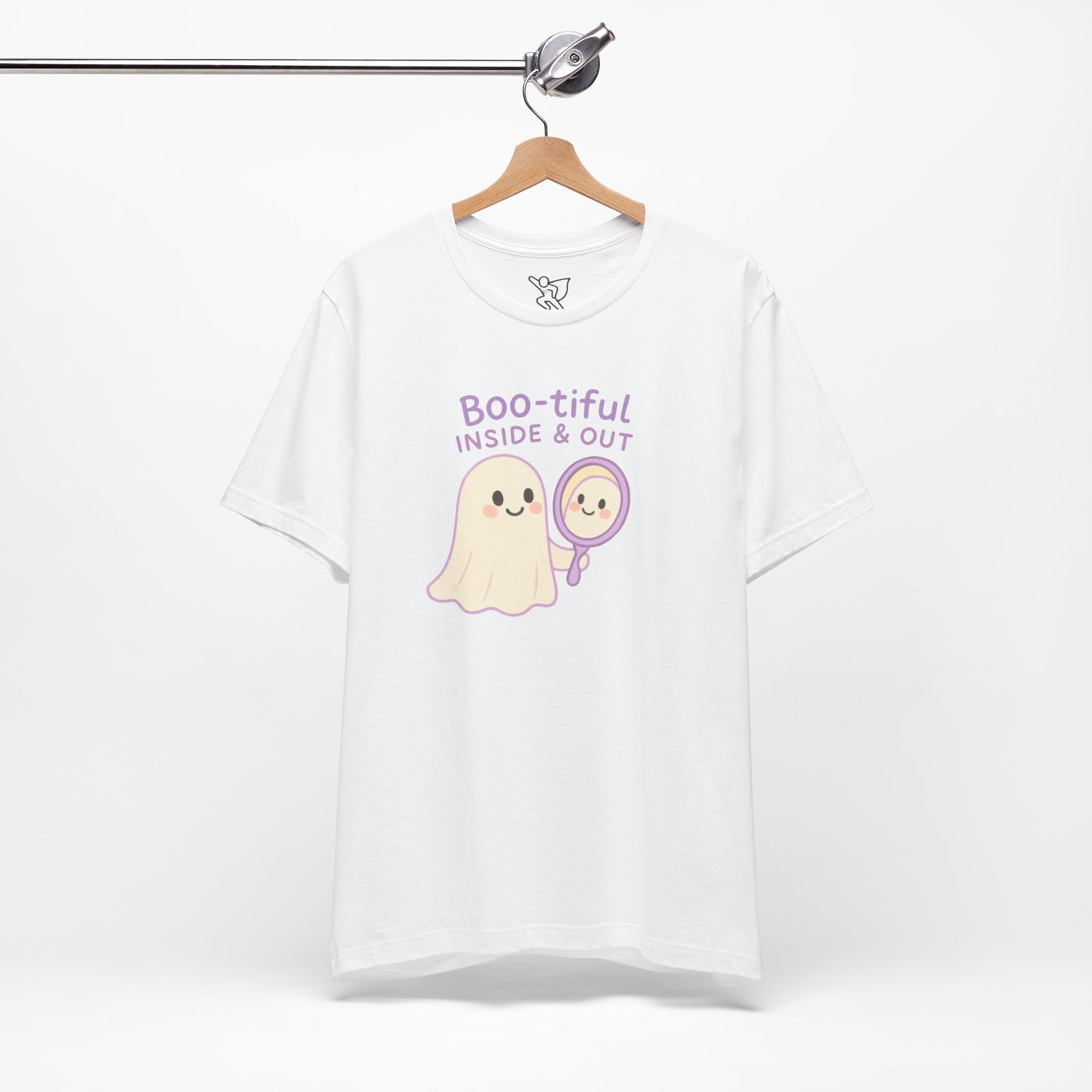 "Boo-tiful Inside Out" Ghost Tee, Cute Halloween Shirt, Unisex Short Sleeve T-Shirt, Fall Apparel, Spooky Vibes, Gift for Halloween Lovers