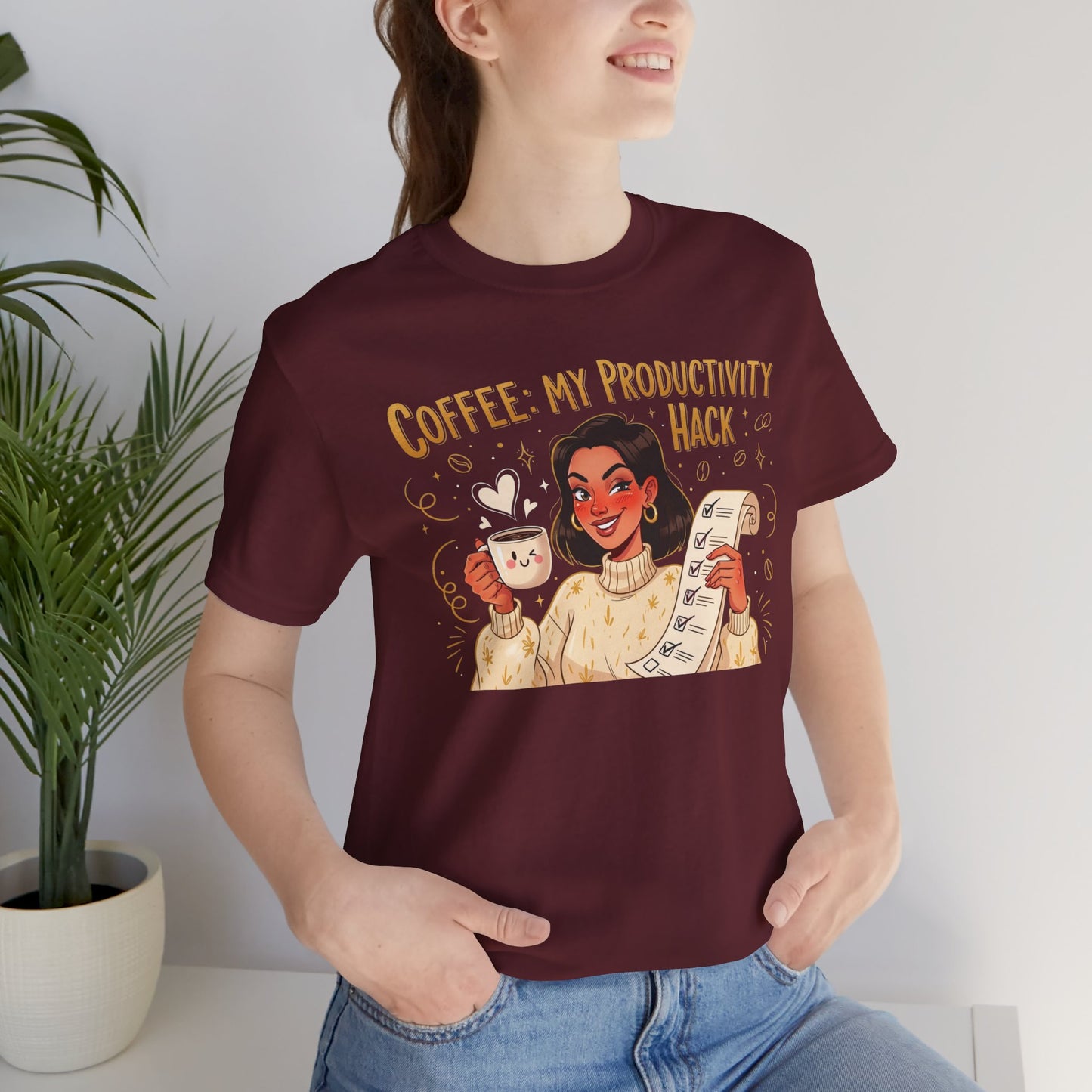 "Coffee: My Productivity Hack" Funny Tee, Gift for Coffee Lovers, Unisex Funny Shirt, Casual Wear, Quirky Gift Idea