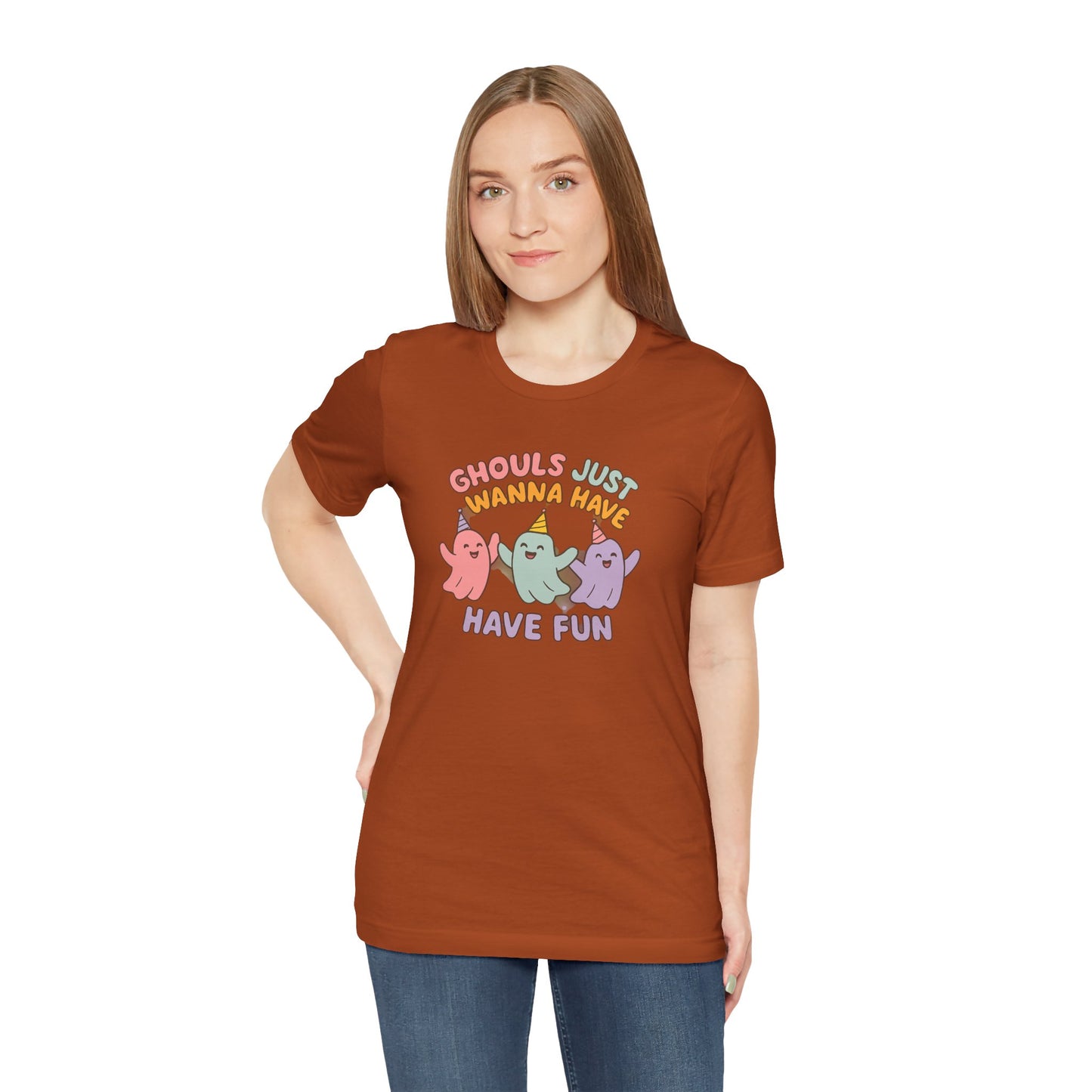 "Ghouls Just Wanna Have Fun" T-Shirt for Halloween, Unisex Graphic Shirt, Cute Ghosts Tee, Casual Wear, Gift for Friends