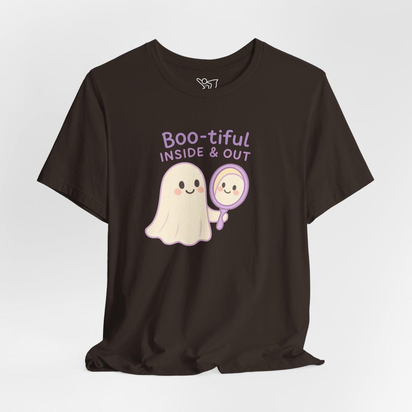 "Boo-tiful Inside Out" Ghost Tee, Cute Halloween Shirt, Unisex Short Sleeve T-Shirt, Fall Apparel, Spooky Vibes, Gift for Halloween Lovers