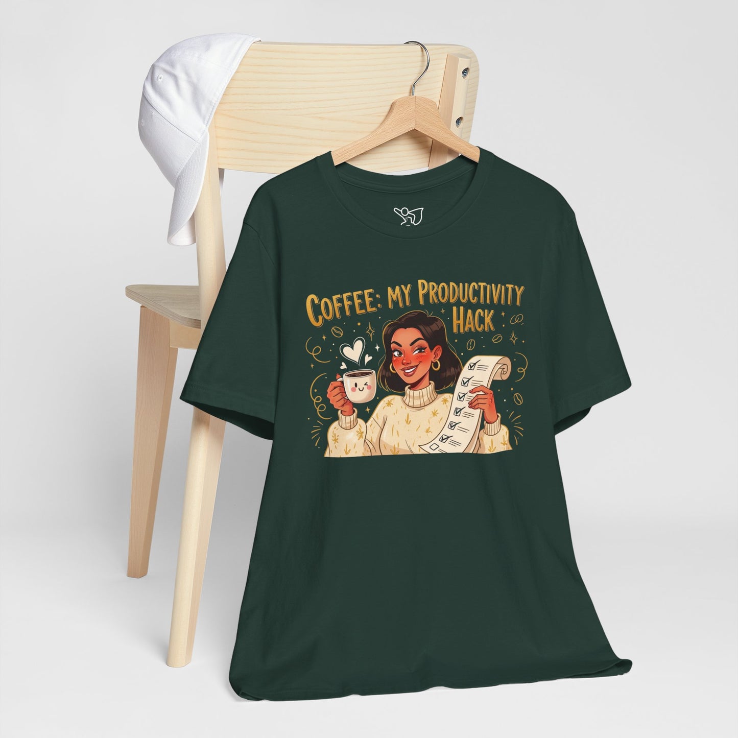"Coffee: My Productivity Hack" Funny Tee, Gift for Coffee Lovers, Unisex Funny Shirt, Casual Wear, Quirky Gift Idea