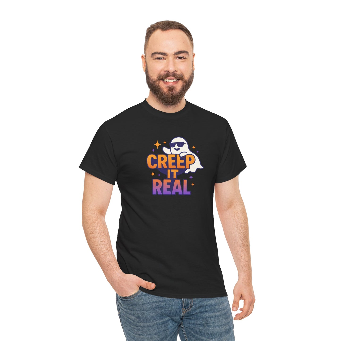 "Creep It Real" Halloween Humor Unisex Graphic Shirt, Ghost Lover Gift, Spooky Season Apparel, Funny Halloween T-Shirt