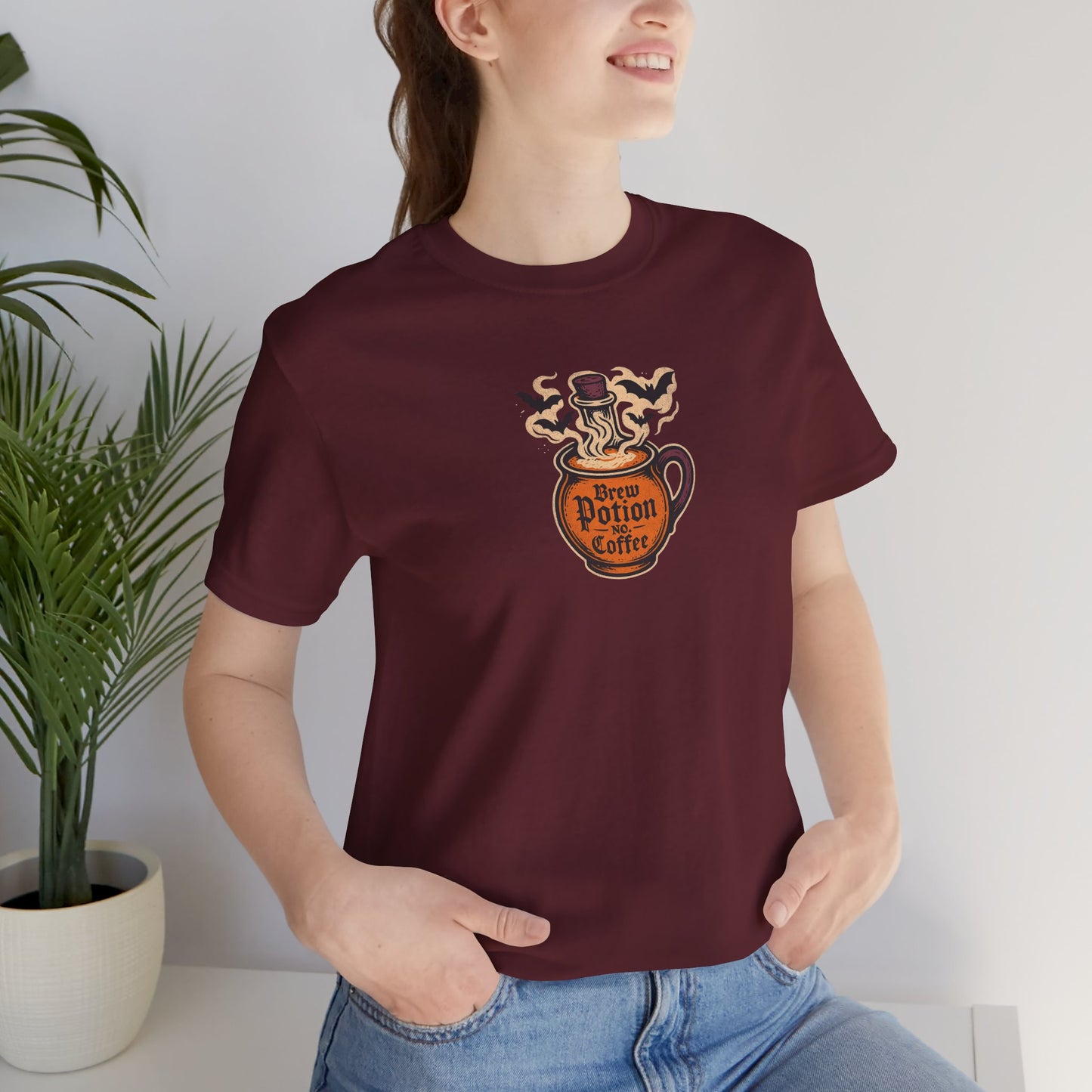 "Coffee Potion" Unisex Tee, Casual Wear, Gift for Coffee Lovers, Magical T-Shirt, Witchy Apparel, Coffee Enthusiast Presents