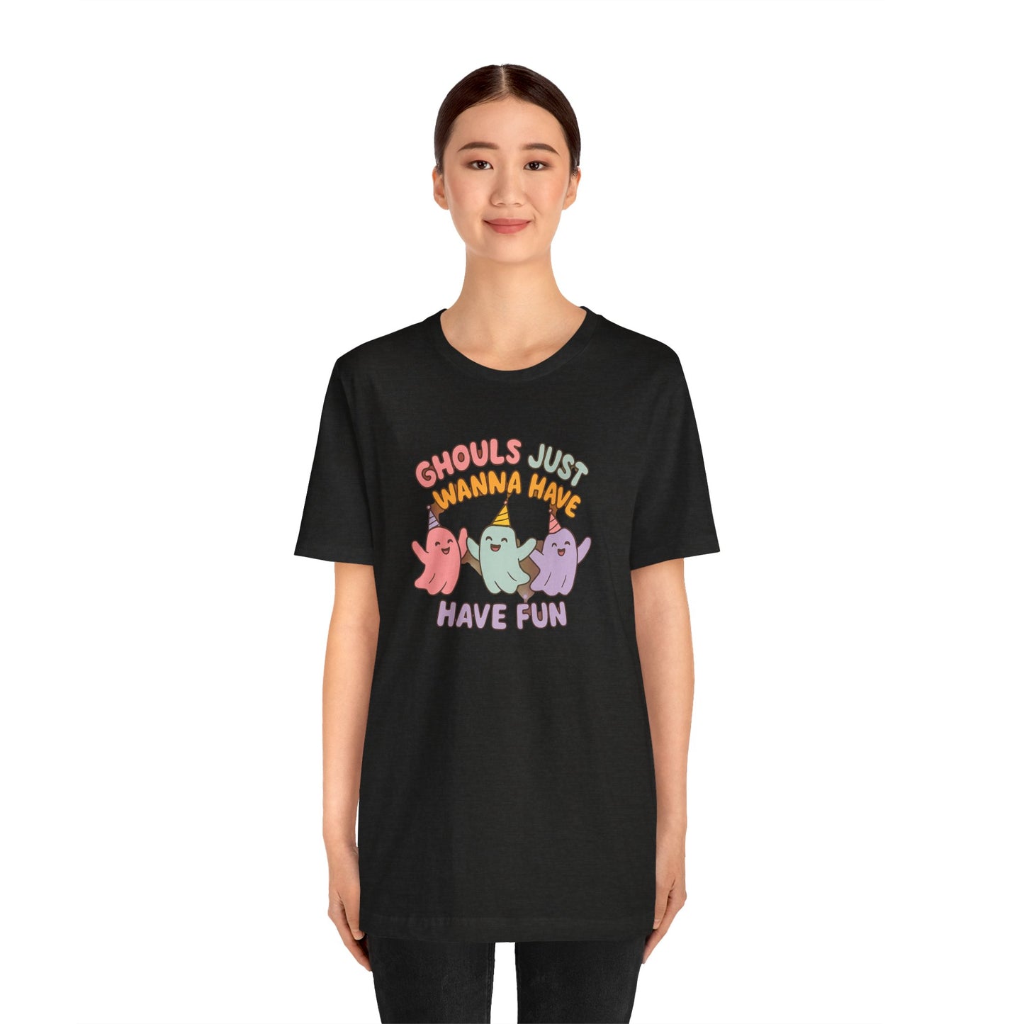 "Ghouls Just Wanna Have Fun" T-Shirt for Halloween, Unisex Graphic Shirt, Cute Ghosts Tee, Casual Wear, Gift for Friends