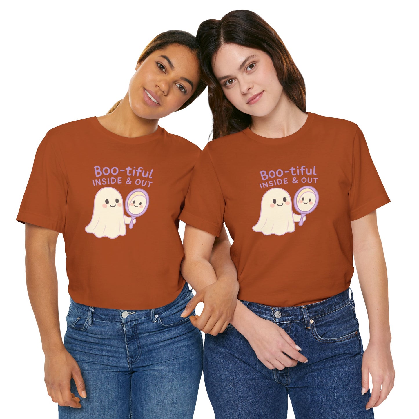 "Boo-tiful Inside Out" Ghost Tee, Cute Halloween Shirt, Unisex Short Sleeve T-Shirt, Fall Apparel, Spooky Vibes, Gift for Halloween Lovers