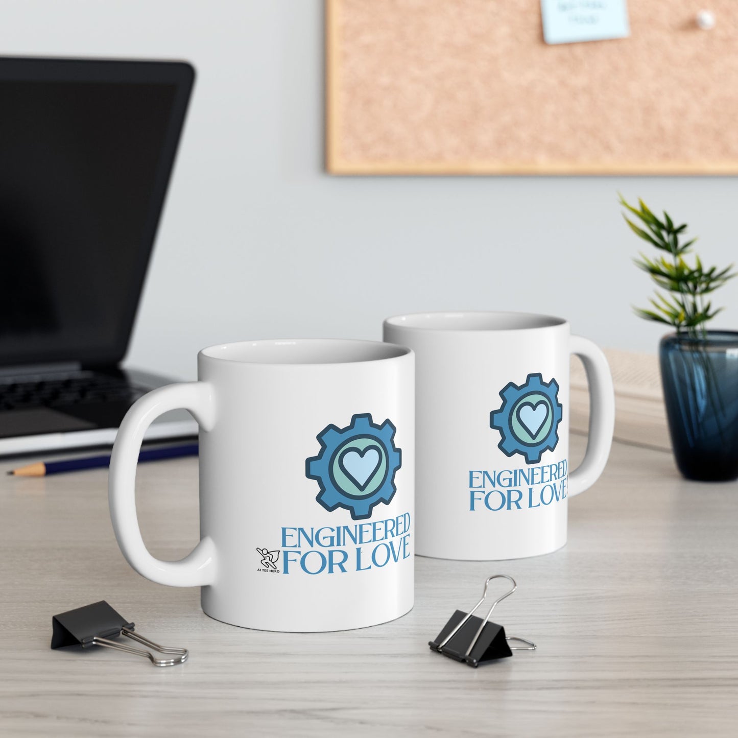 "Engineered for Love" Ceramic Mug - Coffee Lover's Gift, Personalized Drinkware, Customized Latte Cup, Unique Holiday Present, Tea [...]
